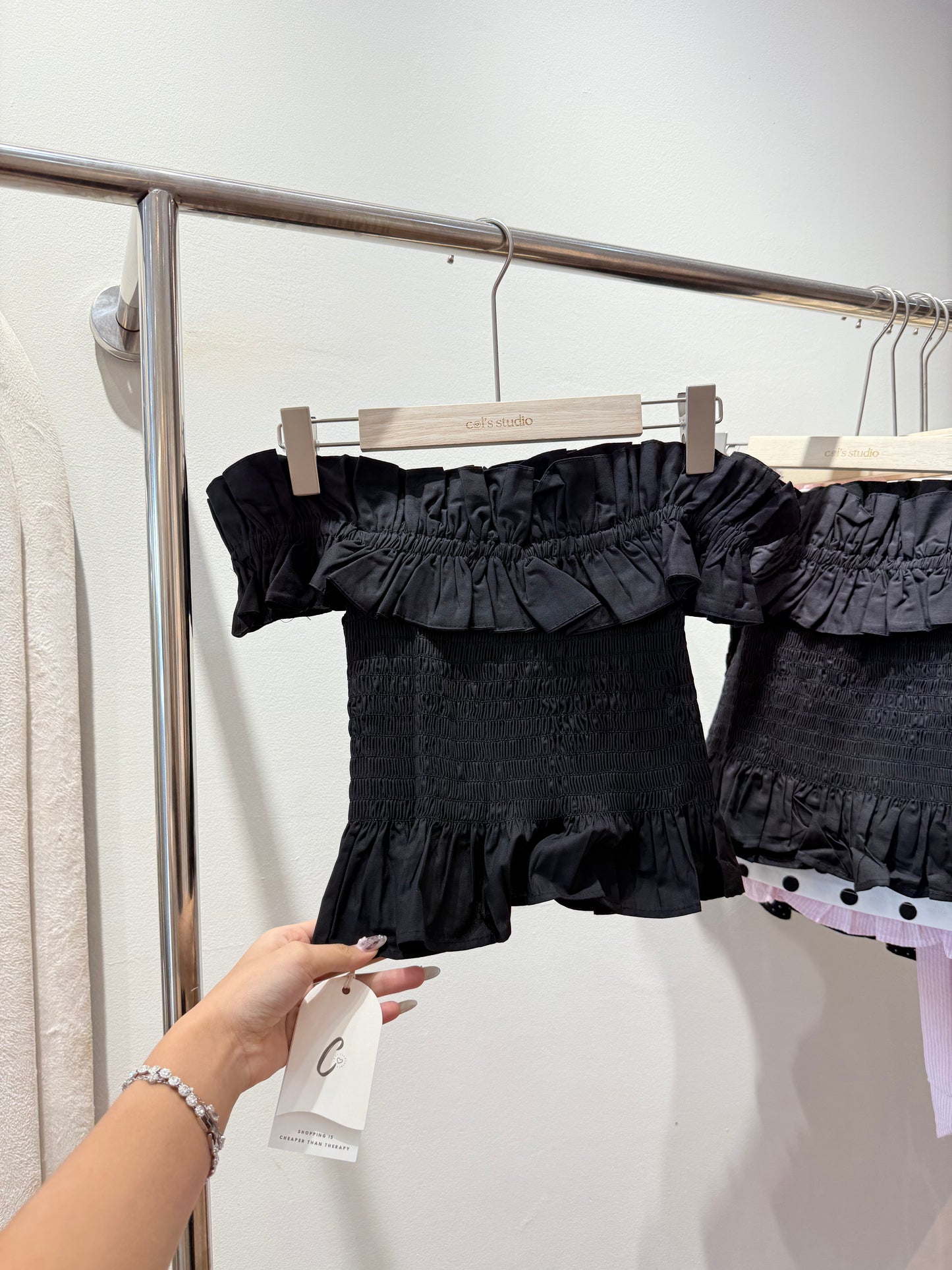 Black khaki off shoulder