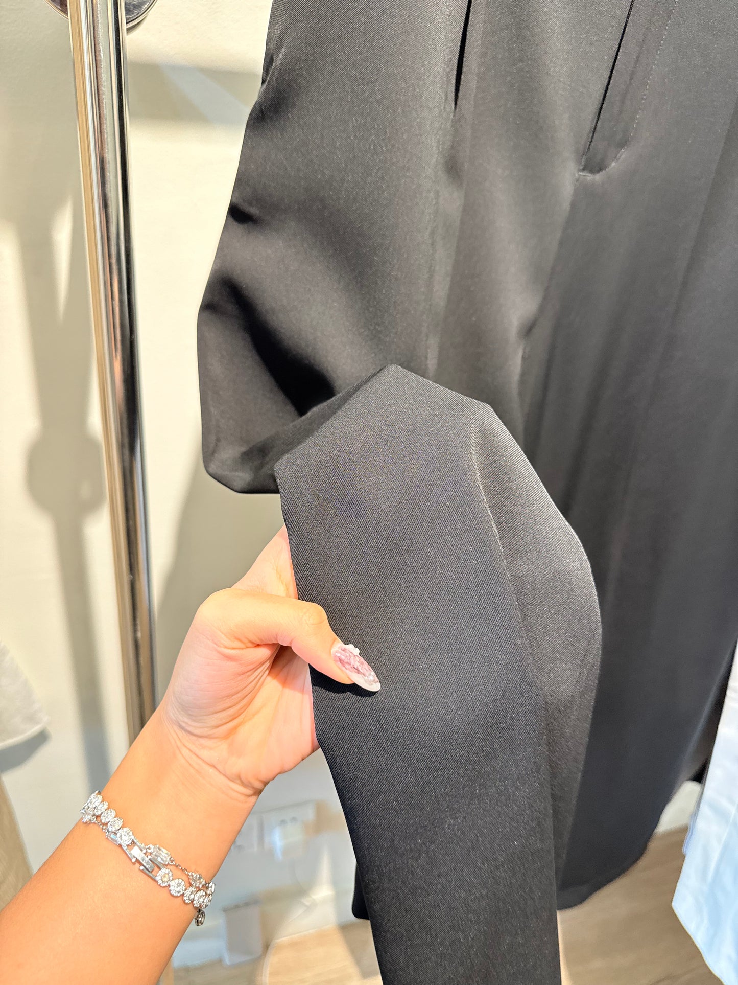 Black baggy clipped trousers