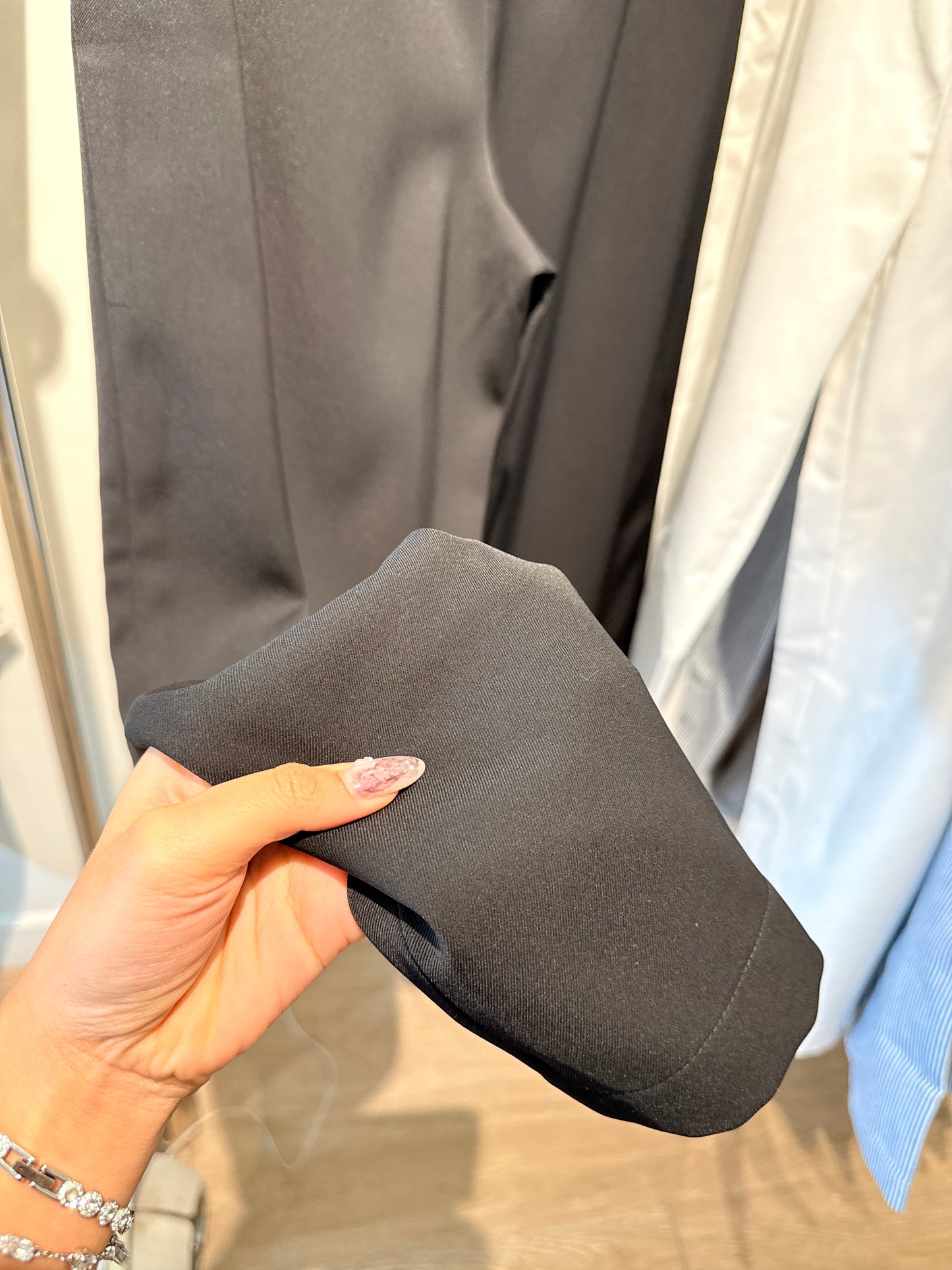 Black baggy clipped trousers