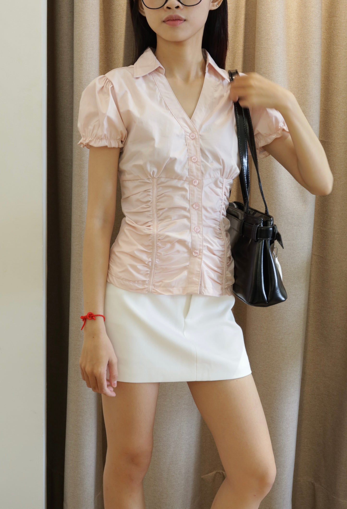 Runched detailed blouse