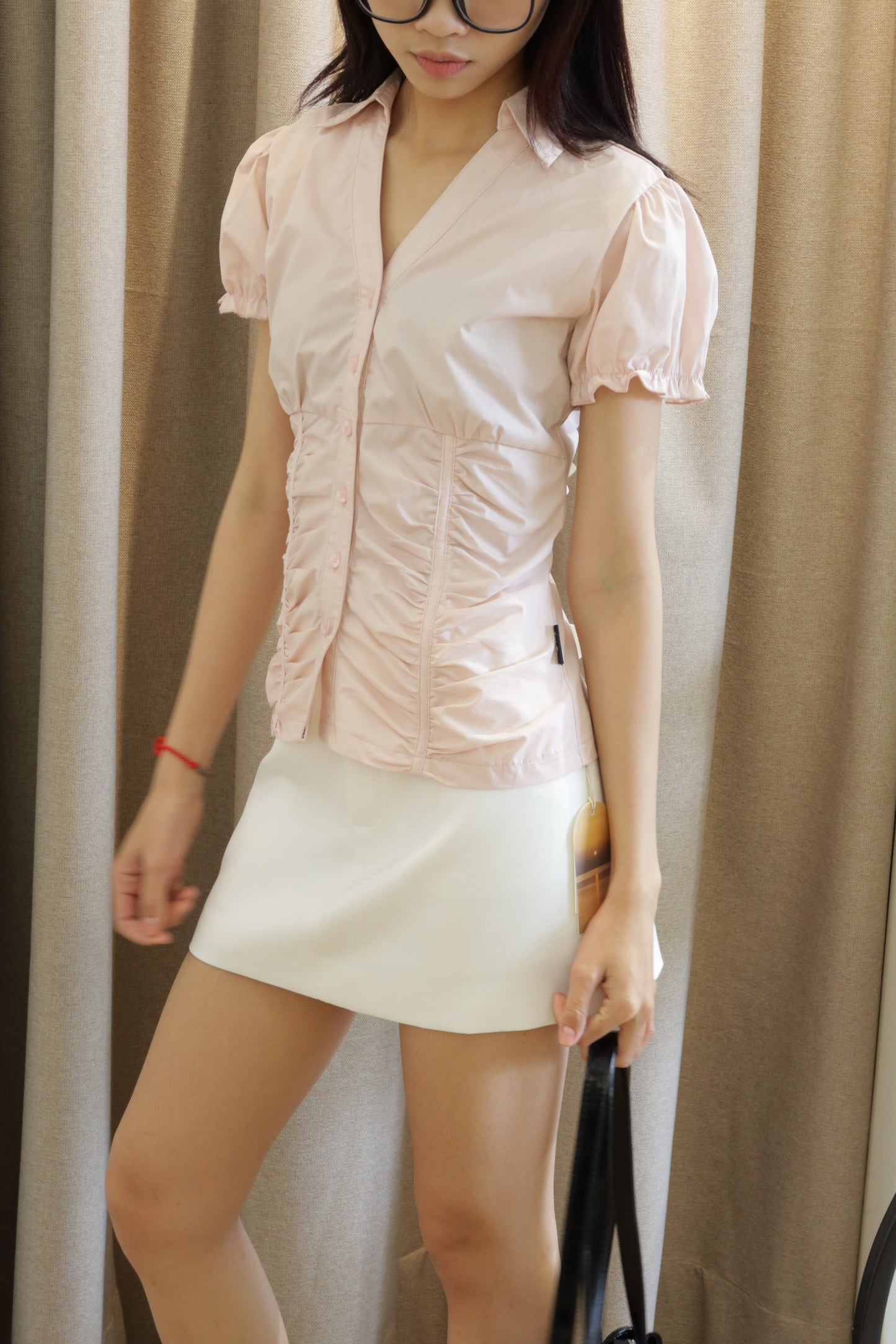 Runched detailed blouse