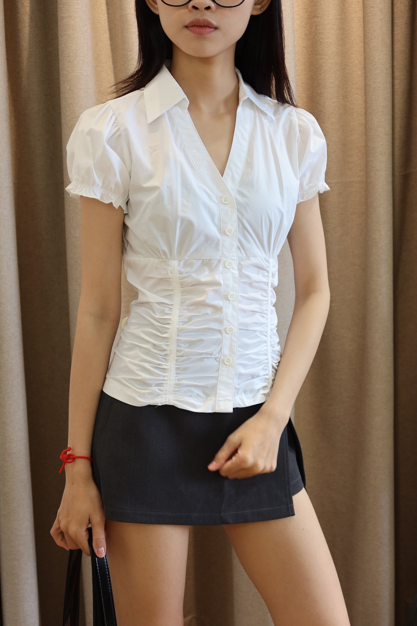 Runched detailed blouse