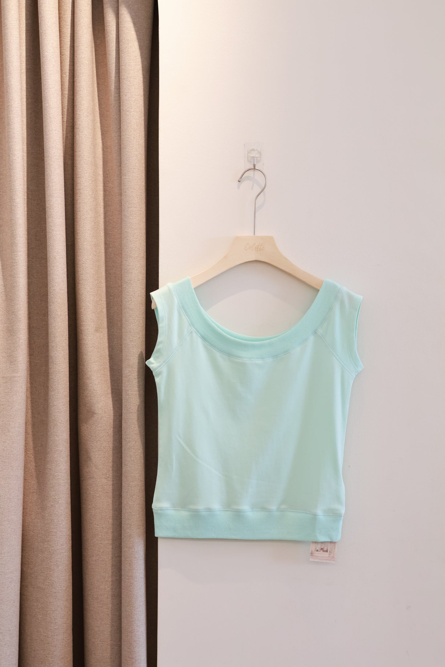 TEAL OFF SHOULDER TEE