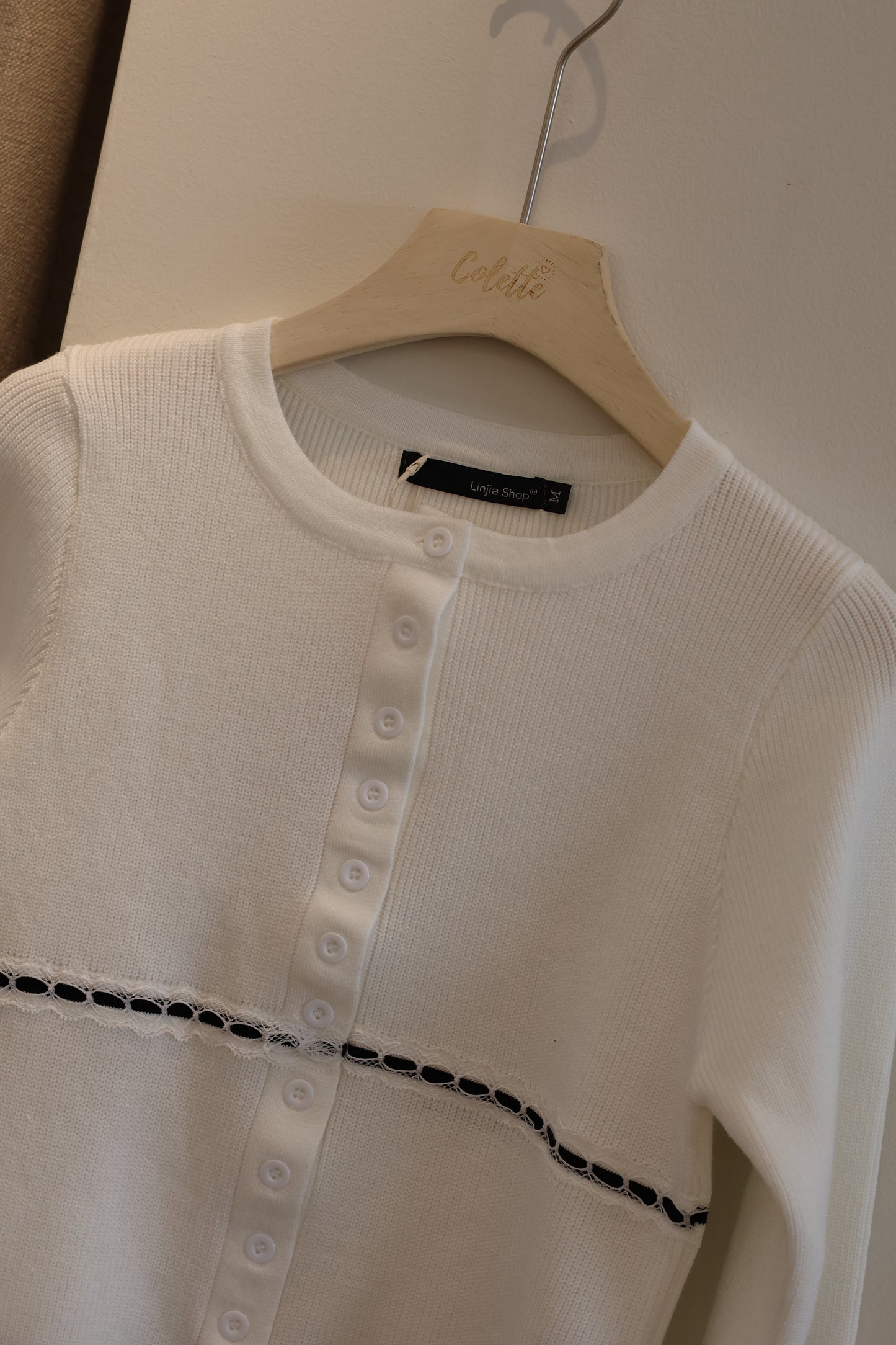 White sweater w/ black accent