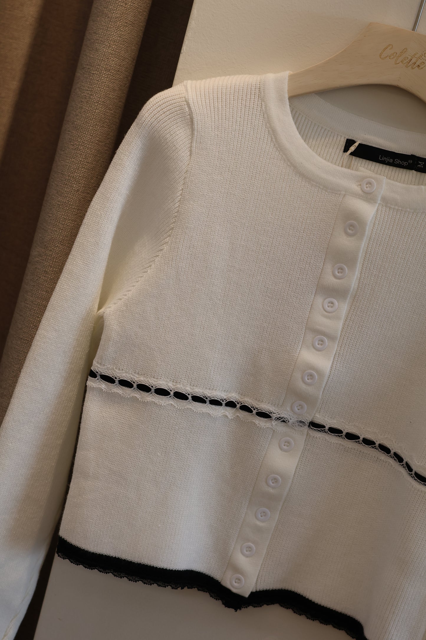 White sweater w/ black accent