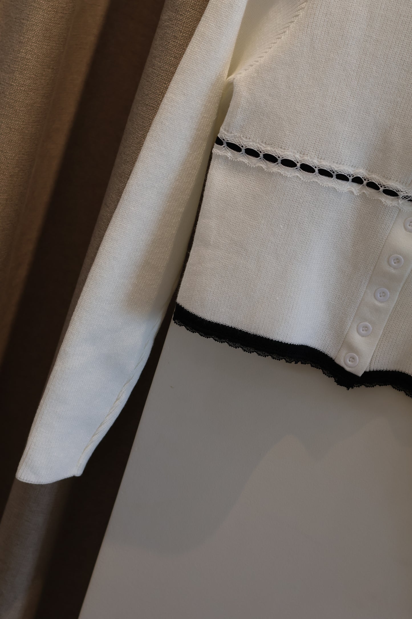 White sweater w/ black accent