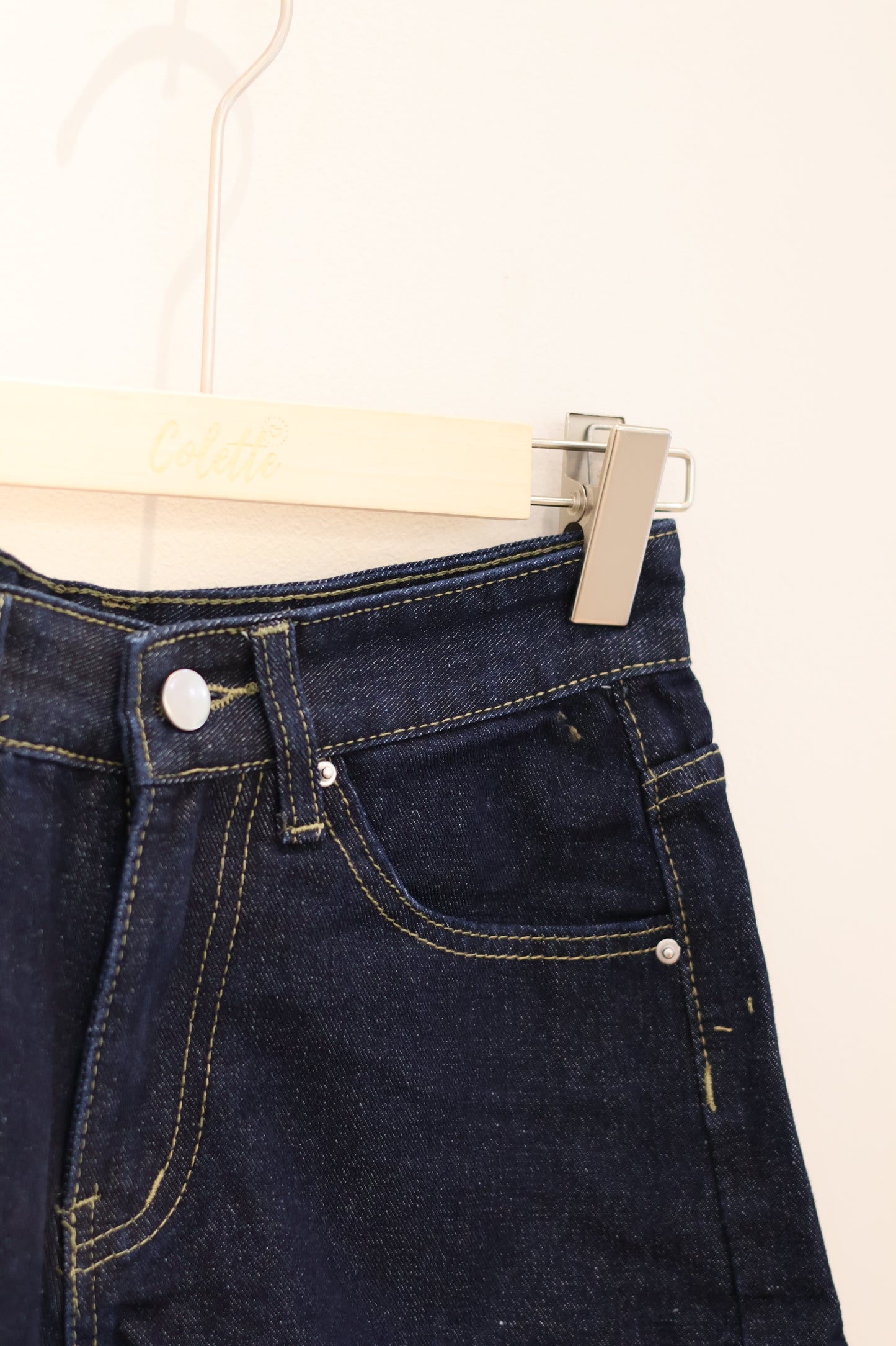 Dark toned denim shorts