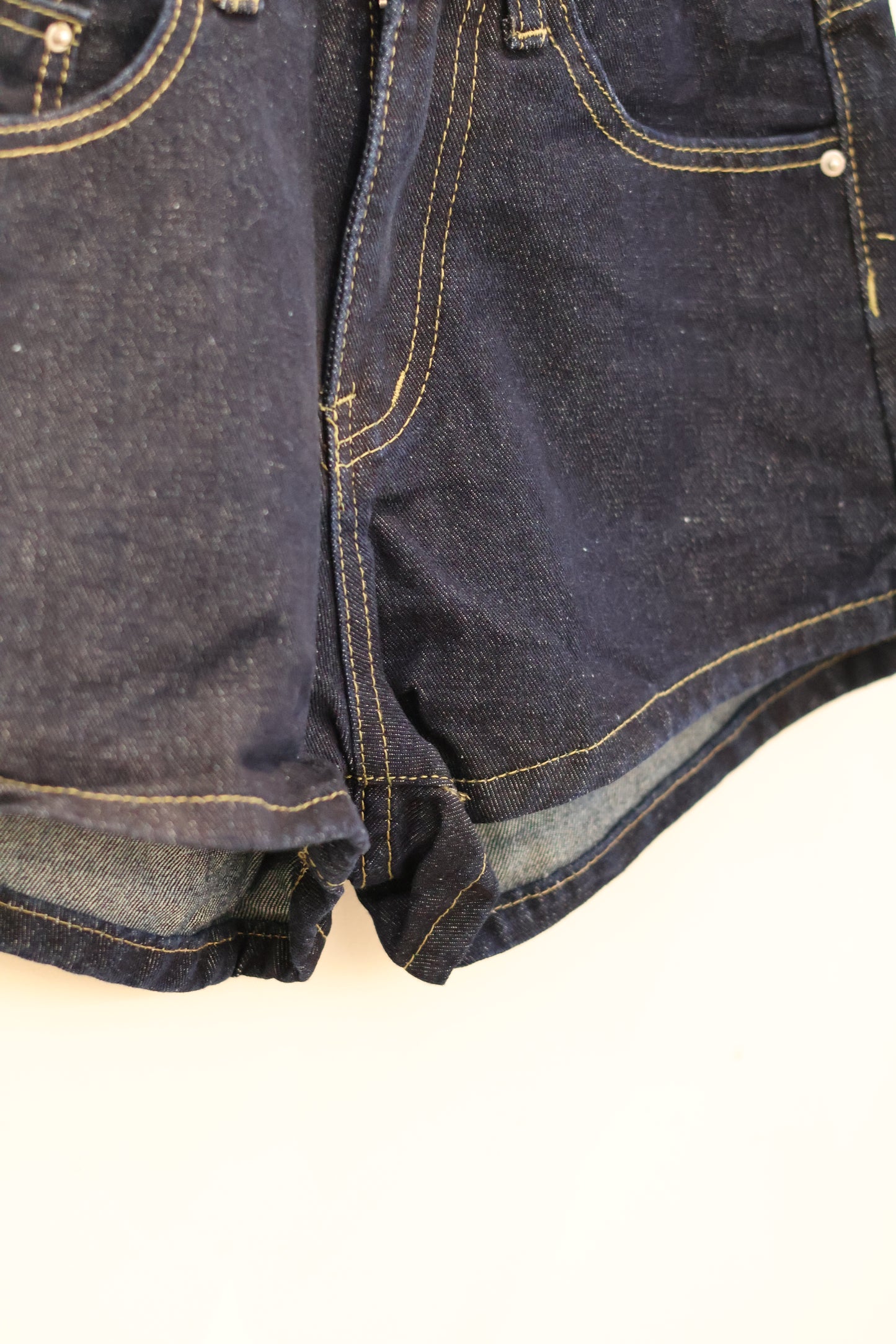 Dark toned denim shorts