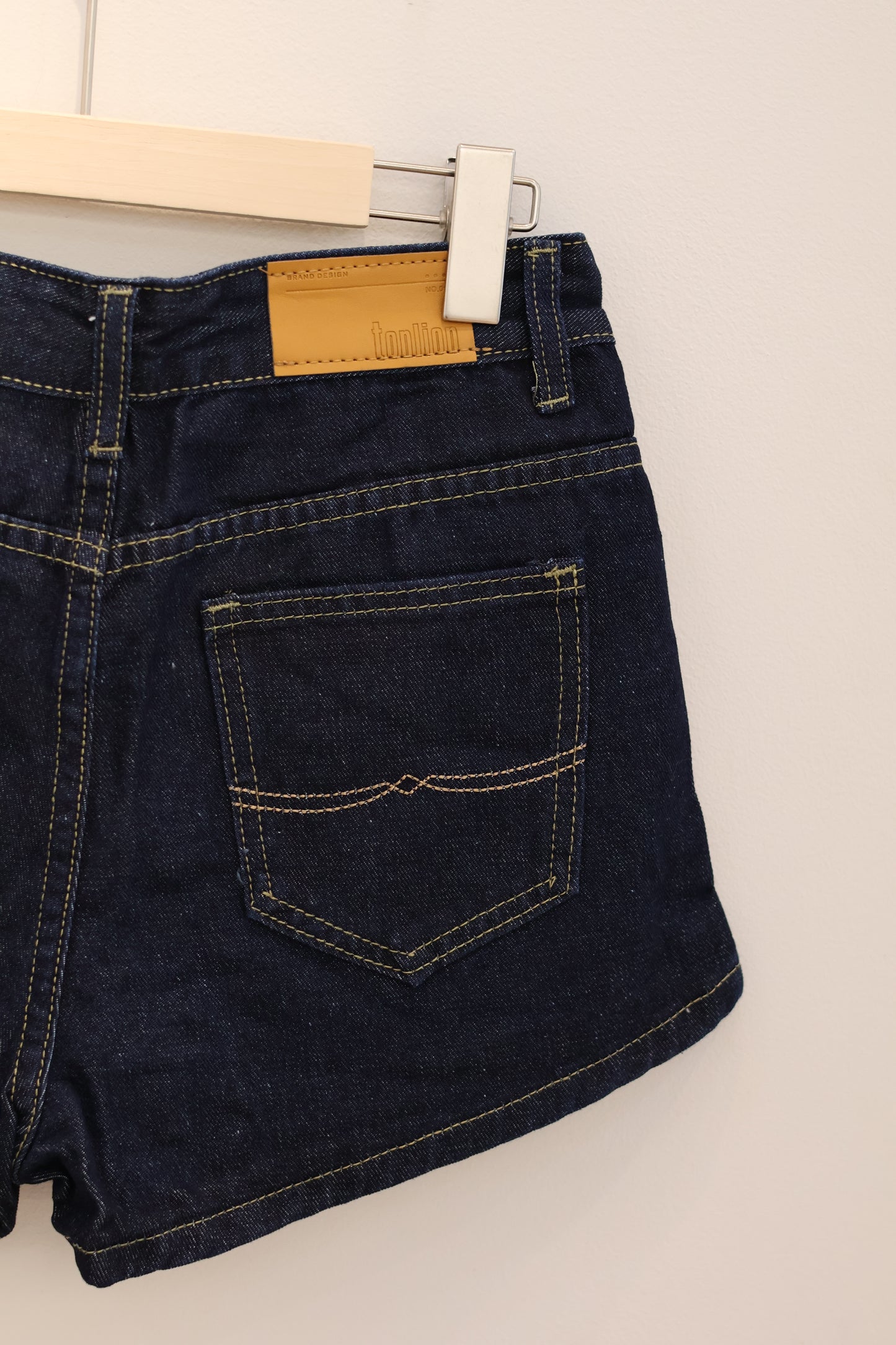 Dark toned denim shorts