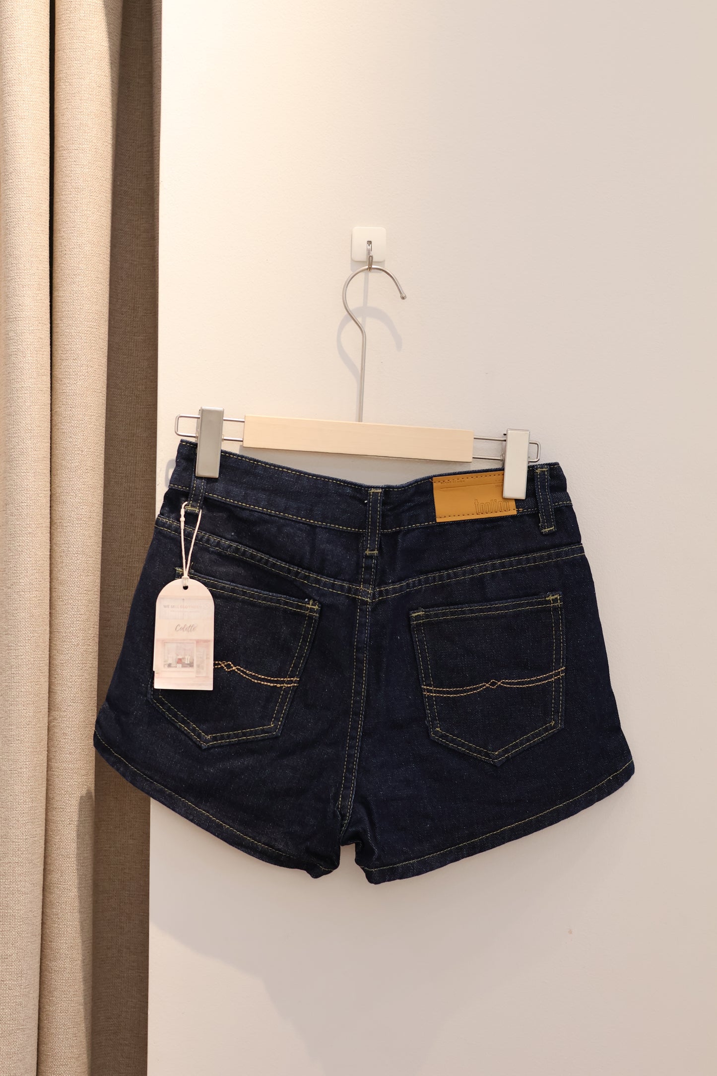 Dark toned denim shorts