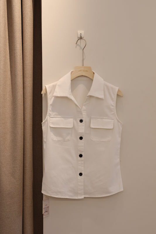 LINEN BUTTONS VEST