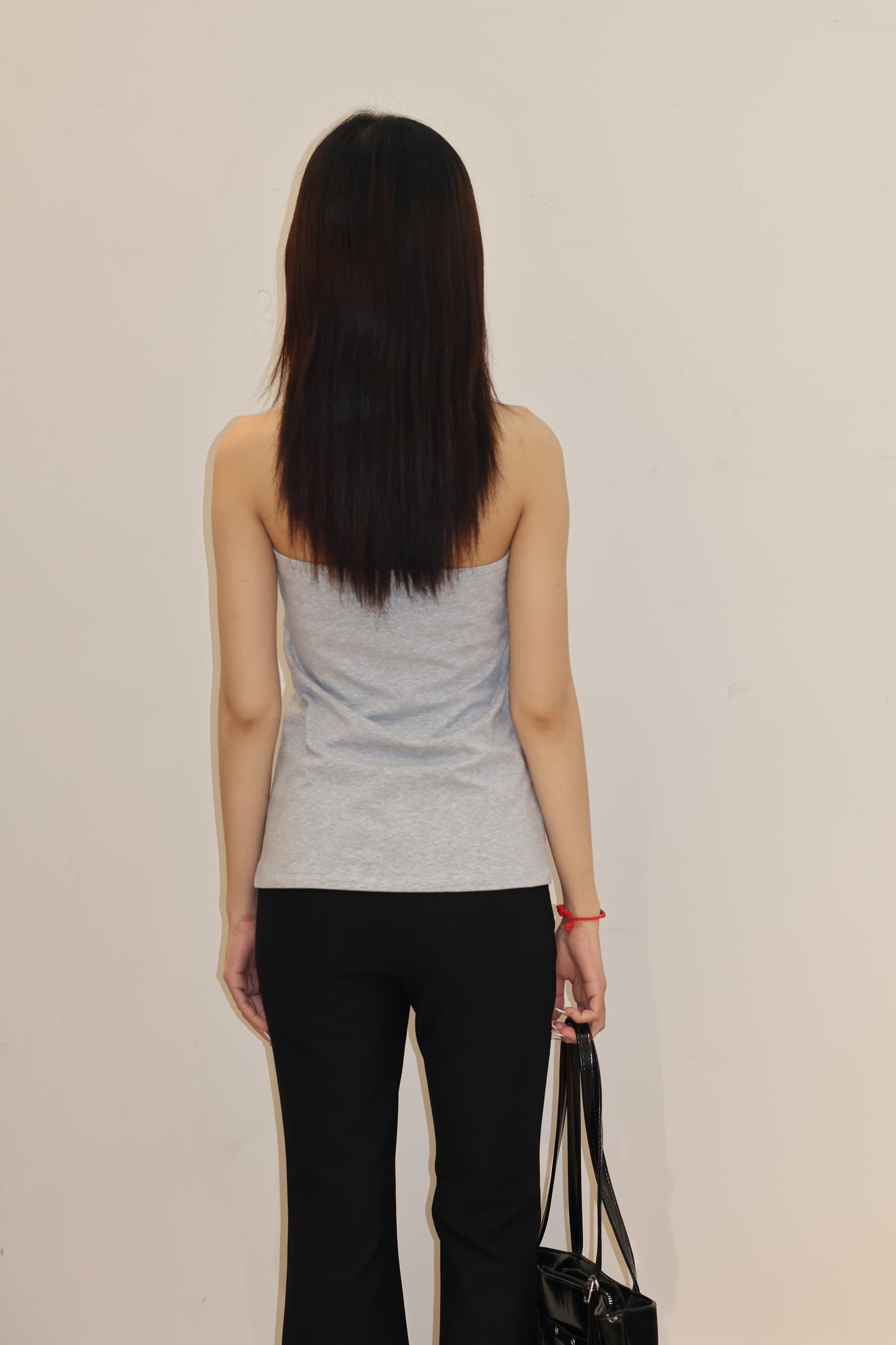 GRAY TURTLE NECK SLEEVELESS TOP
