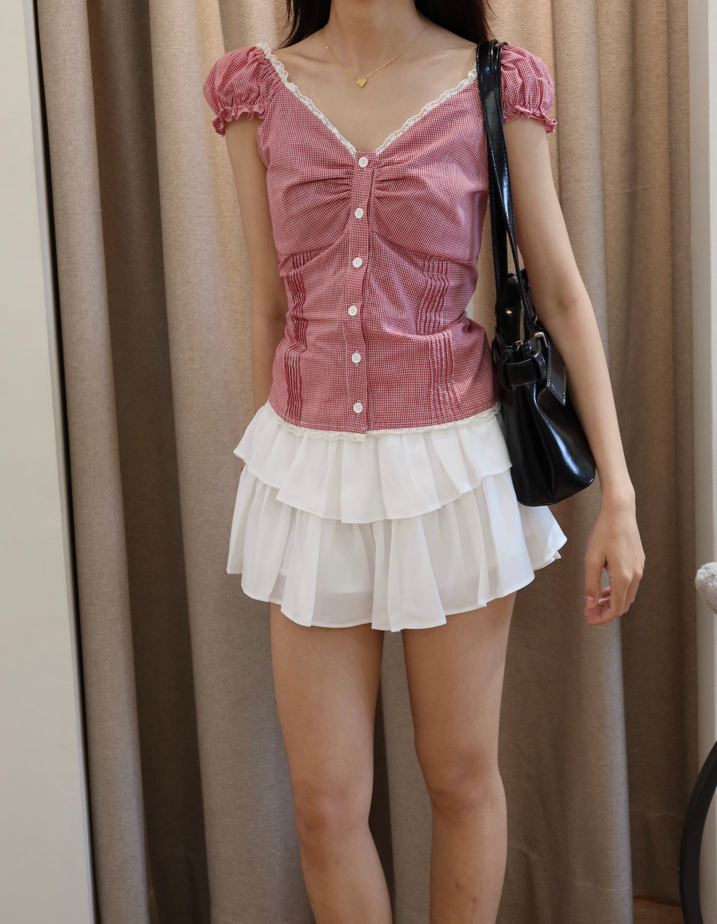Gingham BM style top