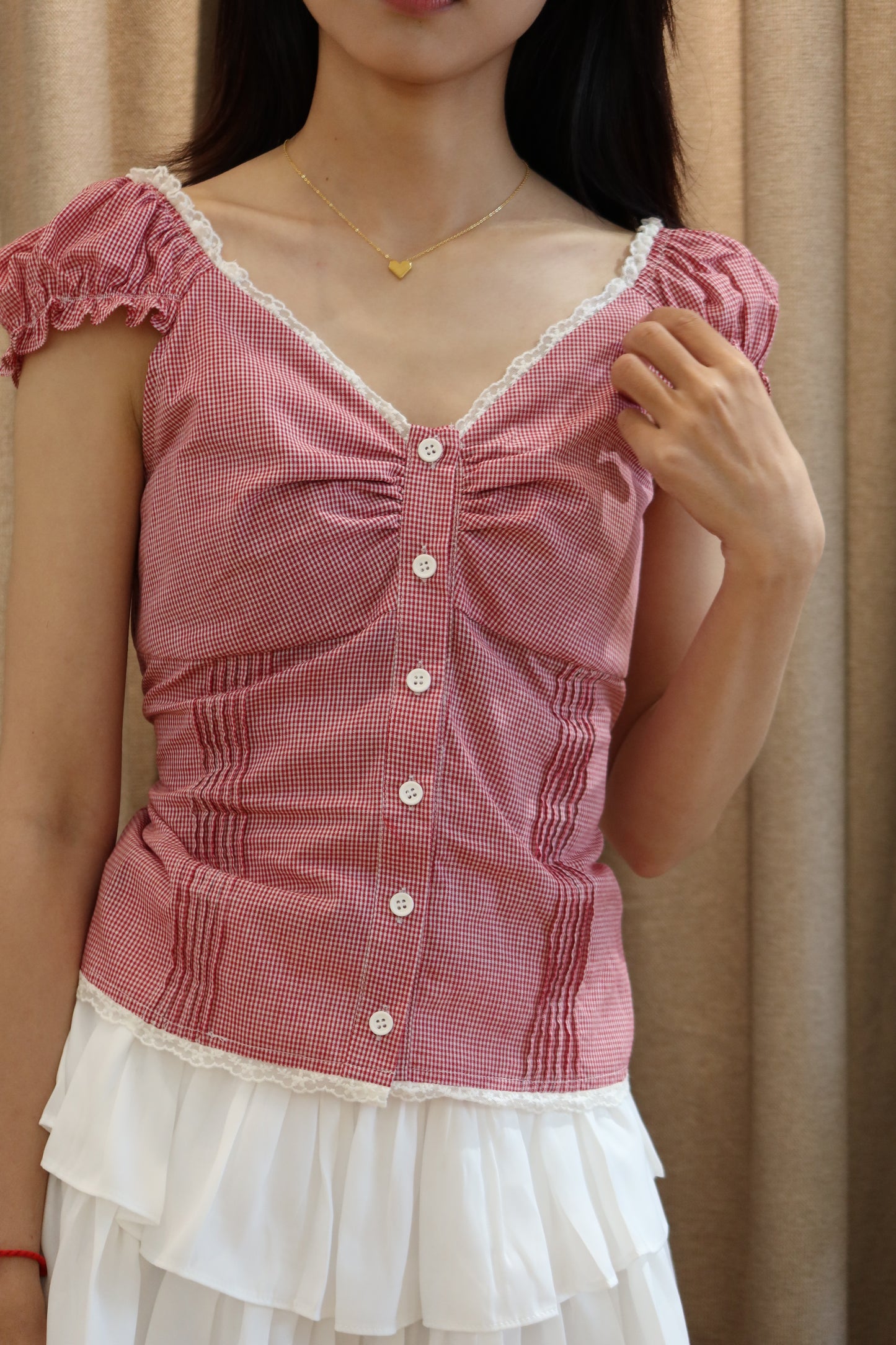 Gingham BM style top