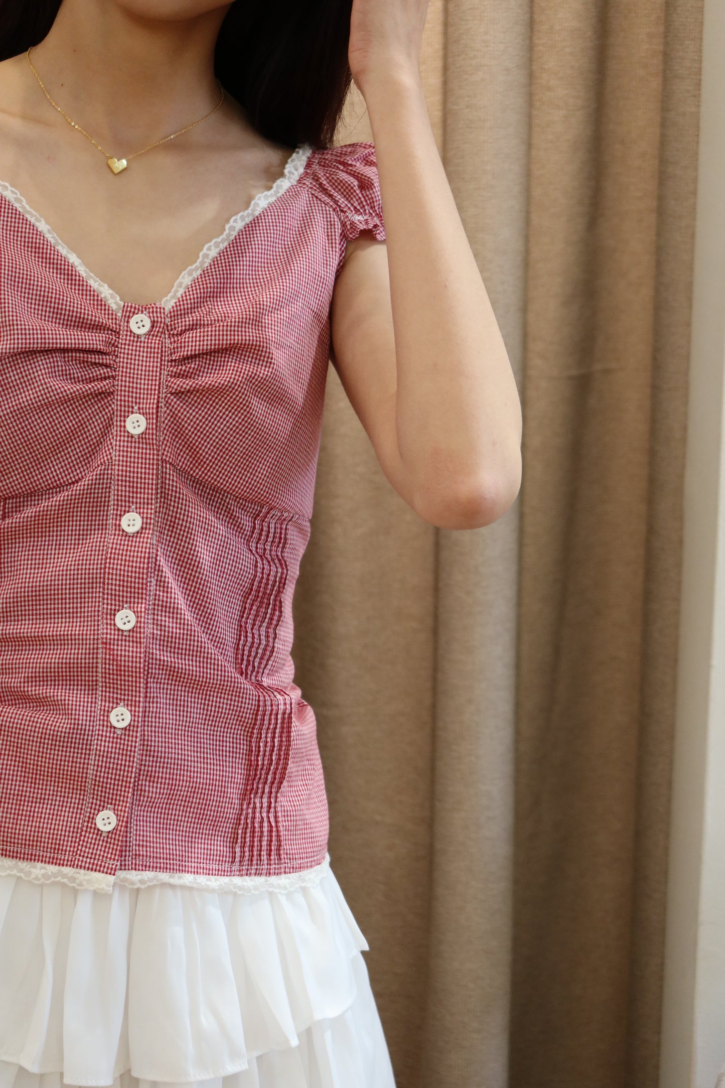Gingham BM style top