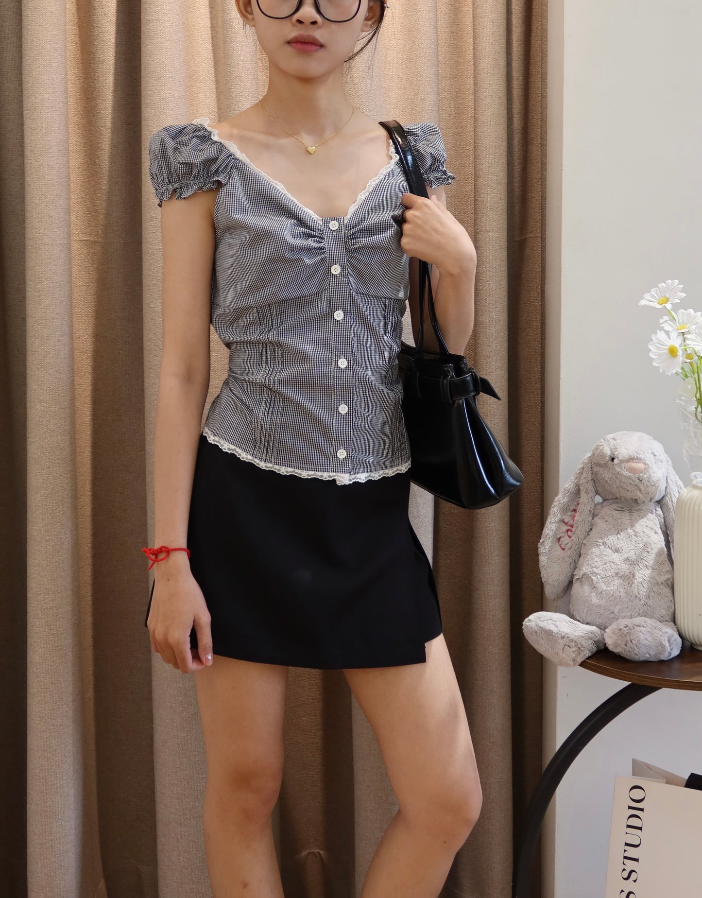 Gingham BM style top