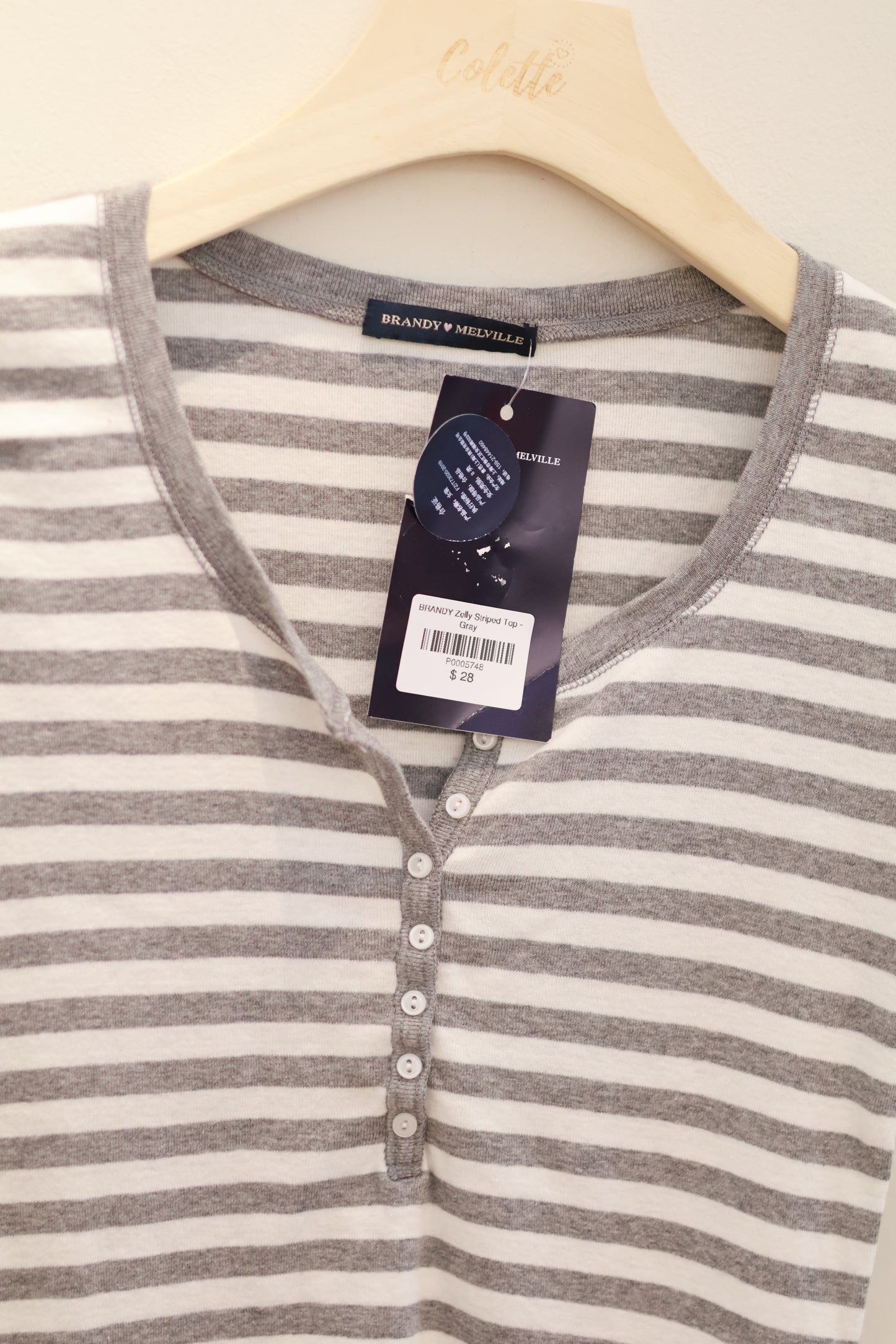 BRANDY Zelly Striped Top - Gray