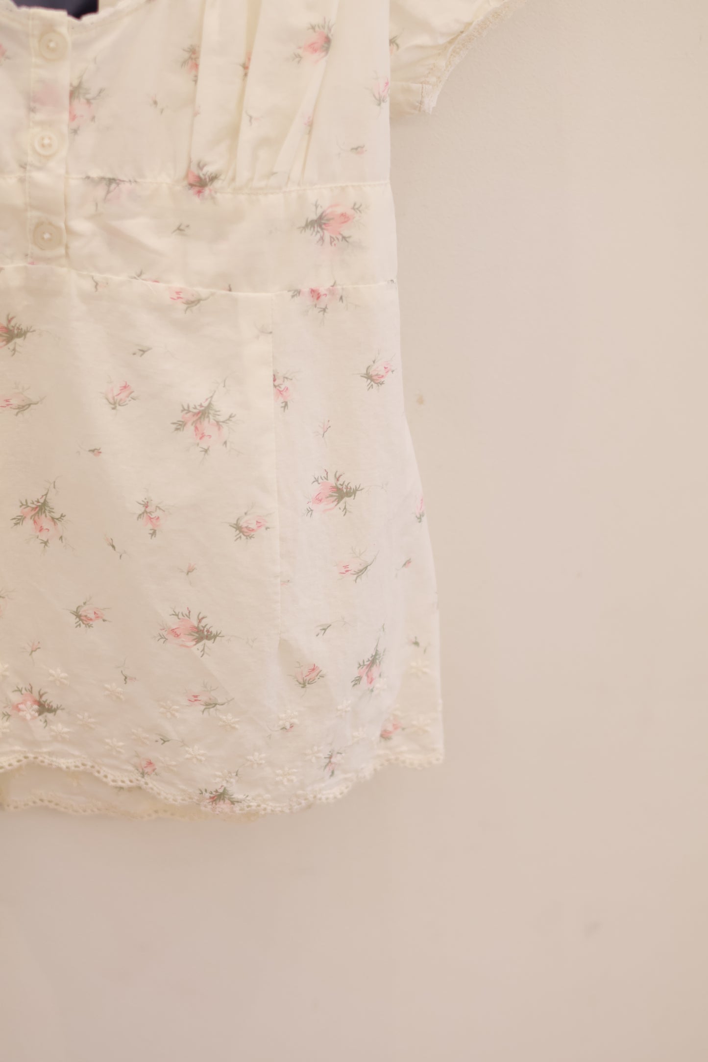 BRANDY Blair Floral Top - Ivory/S