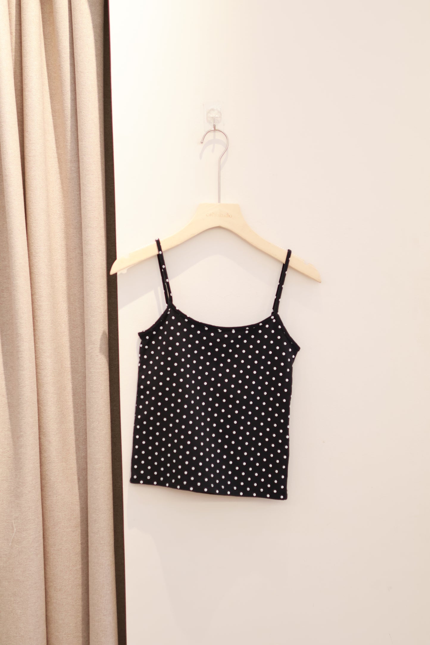 BRANDY Skyler Polka Dots Tank - Black