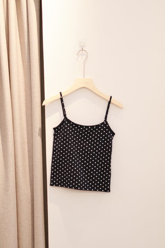BRANDY Skyler Polka Dots Tank - Black