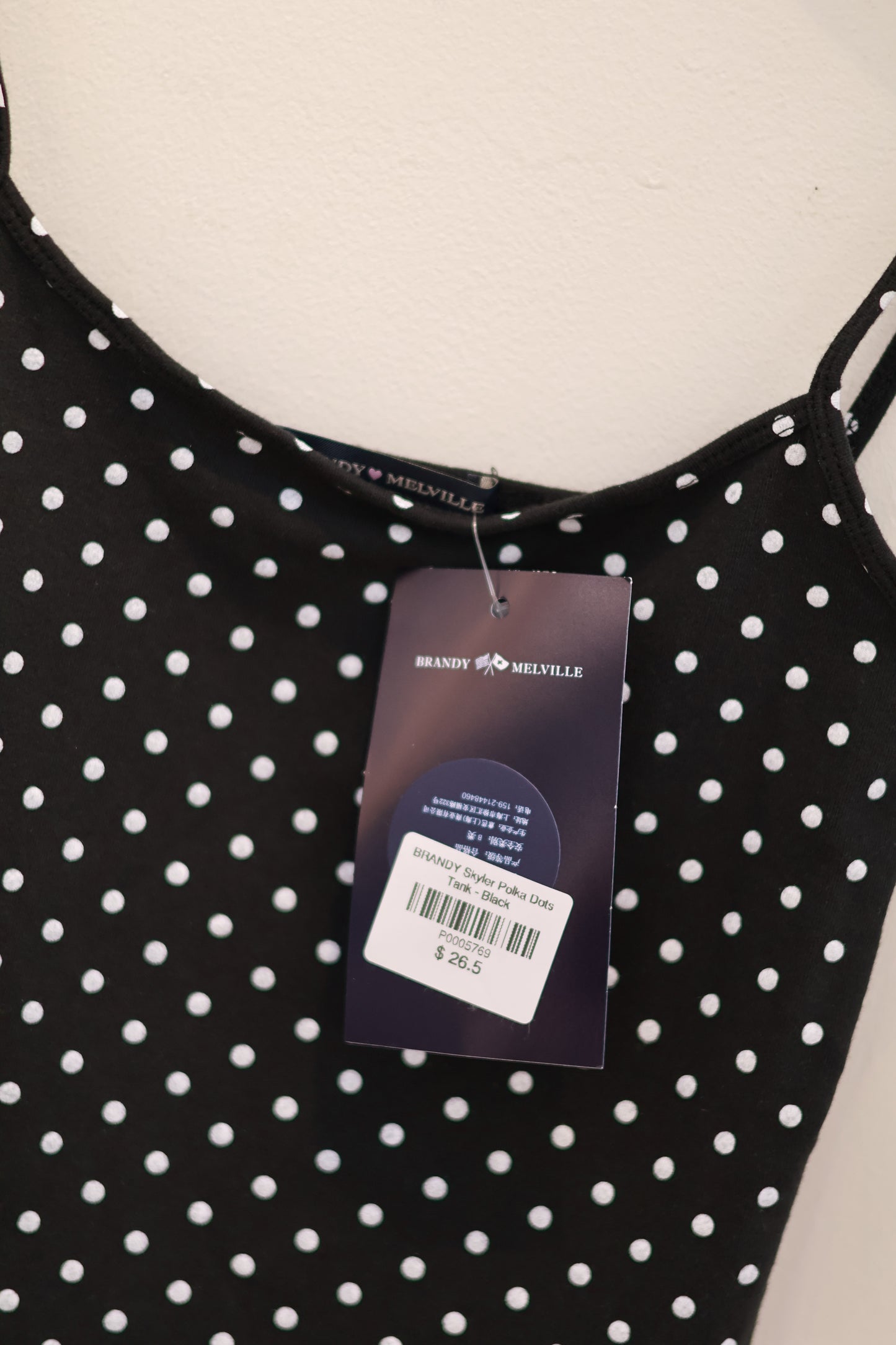 BRANDY Skyler Polka Dots Tank - Black
