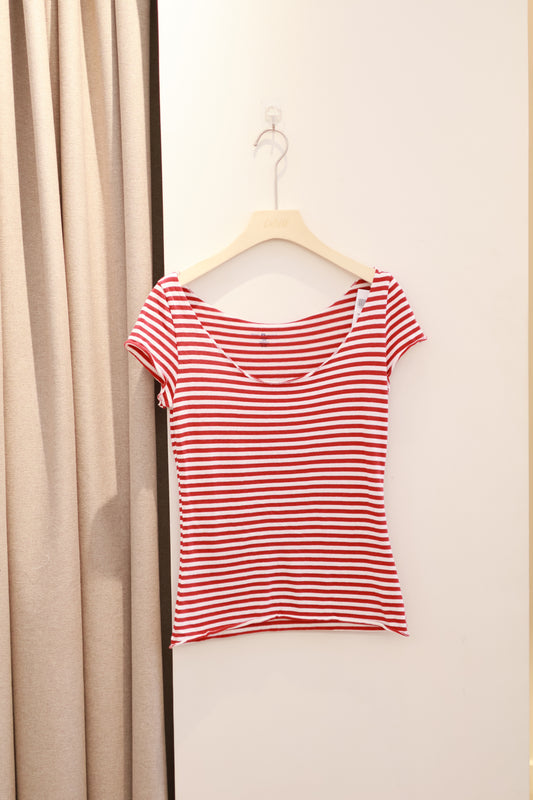 BRANDY McKenna Striped Top - White/S