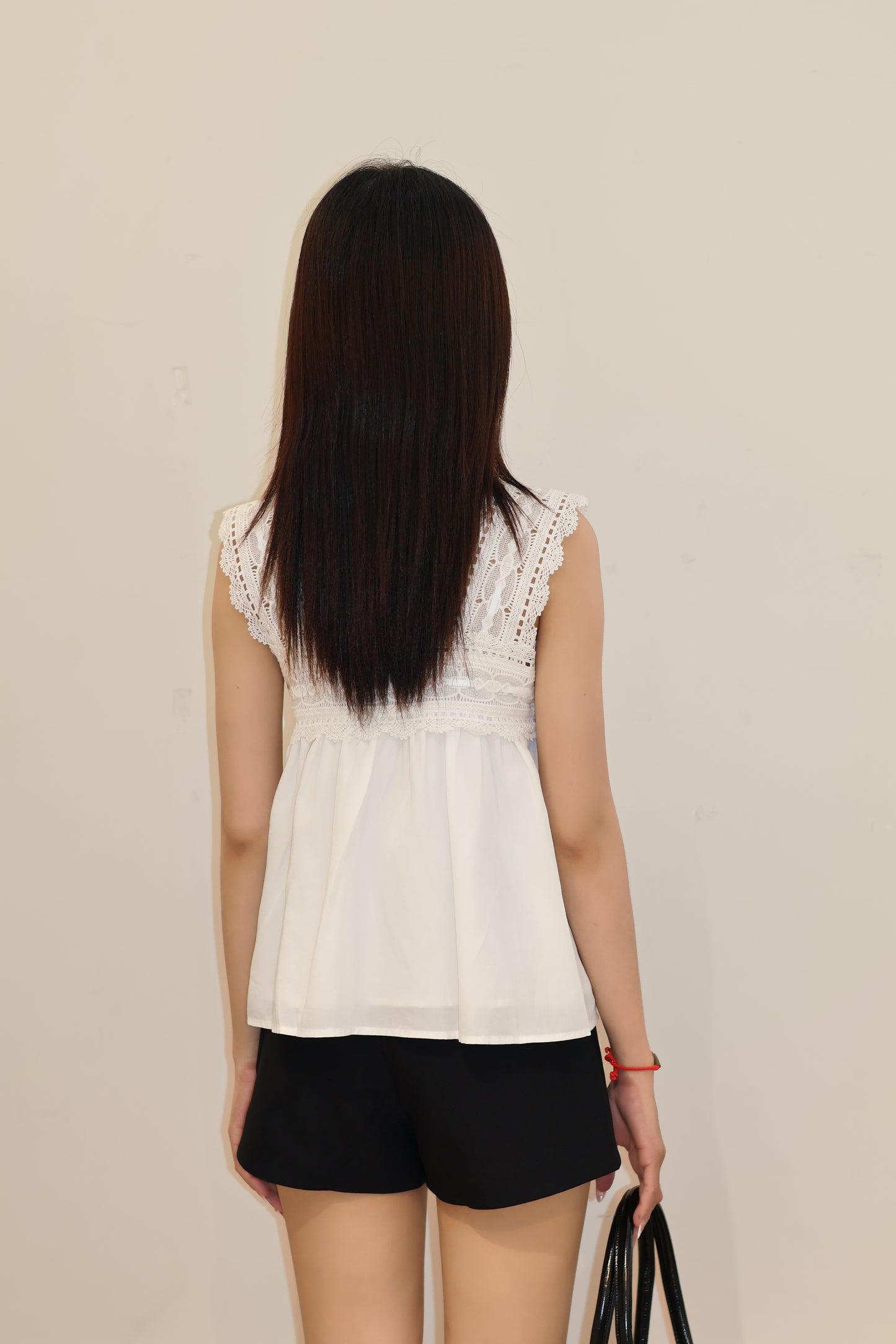White embroidered flowy top