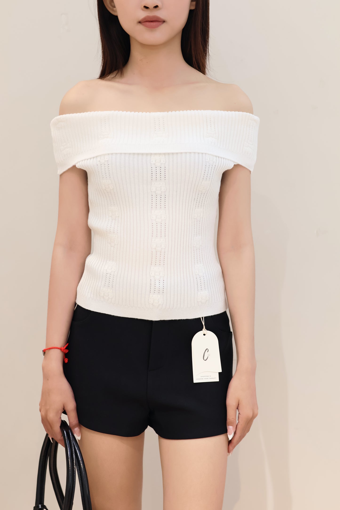 KNITTED OFF SHOULDER TOP