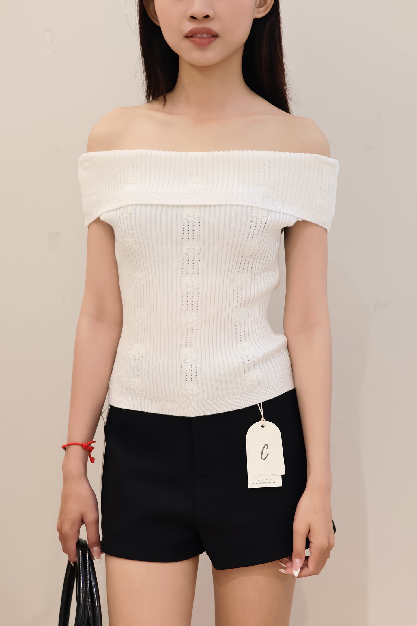 KNITTED OFF SHOULDER TOP