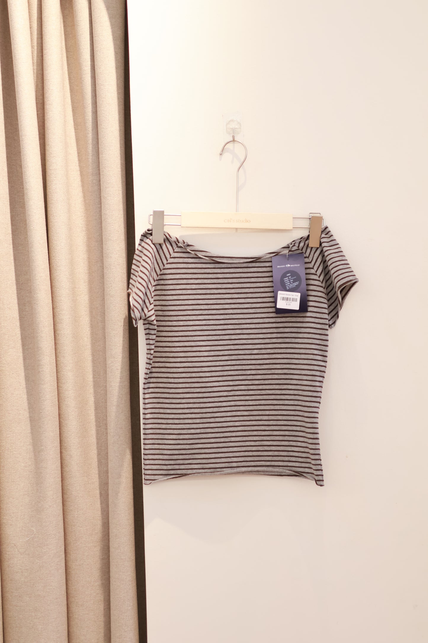 BRANDY Ginny Striped Top - Navy