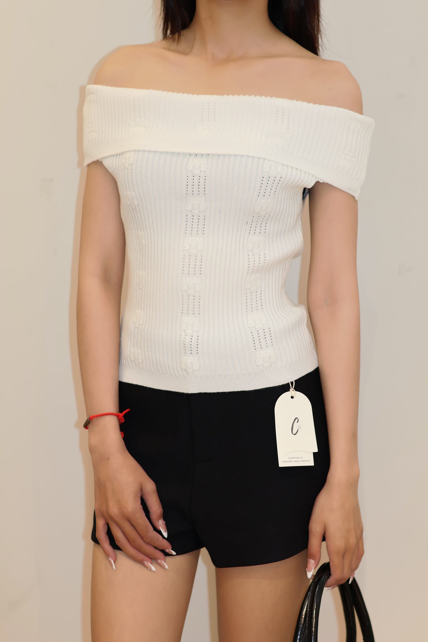KNITTED OFF SHOULDER TOP