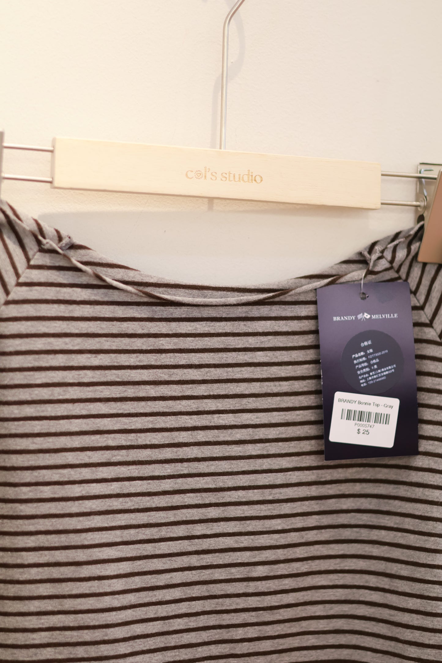 BRANDY Ginny Striped Top - Navy