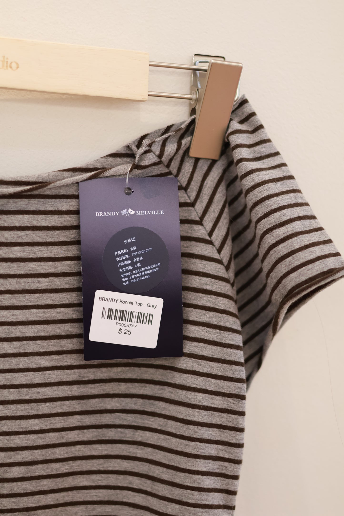 BRANDY Ginny Striped Top - Navy
