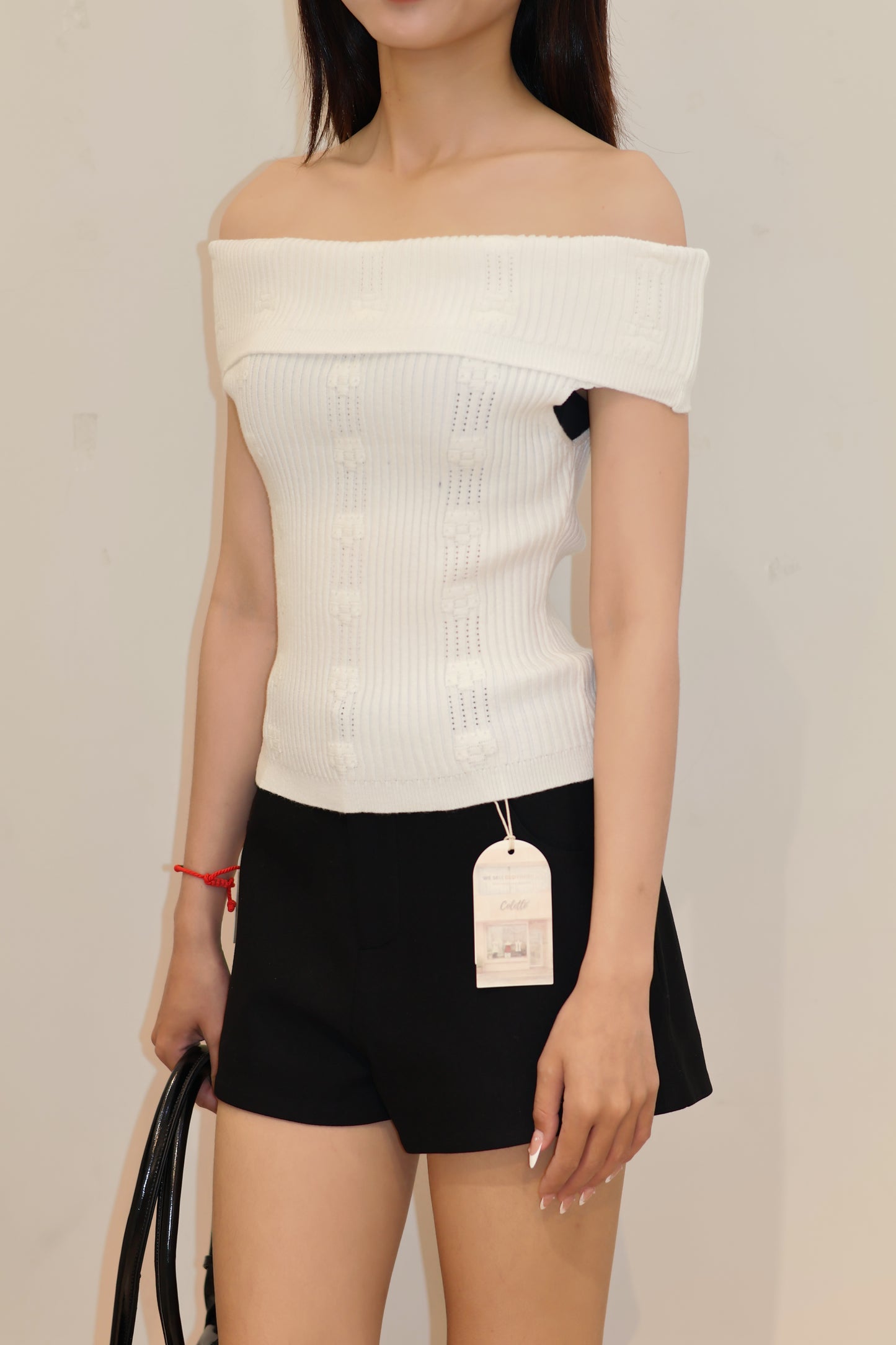 KNITTED OFF SHOULDER TOP