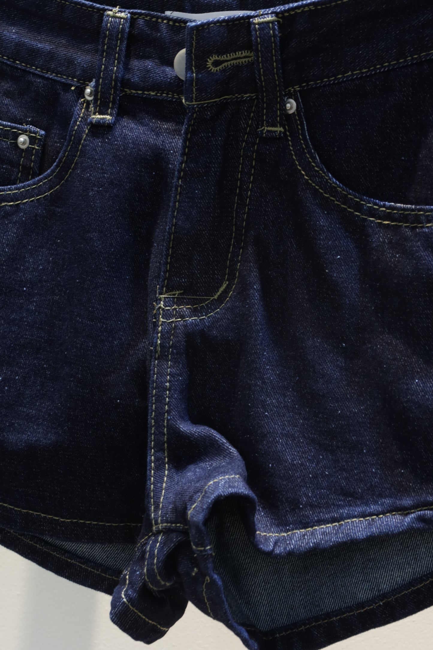 Dark toned denim shorts