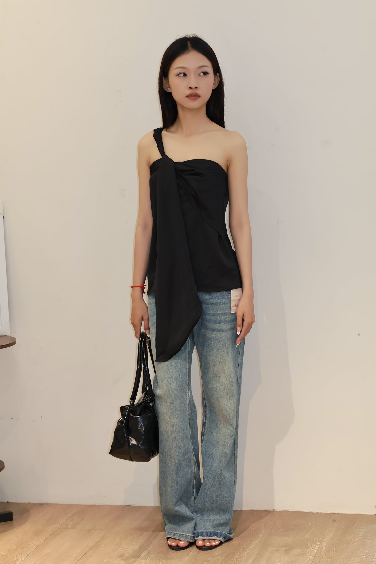 ASYM SATIN FLOWY TOP