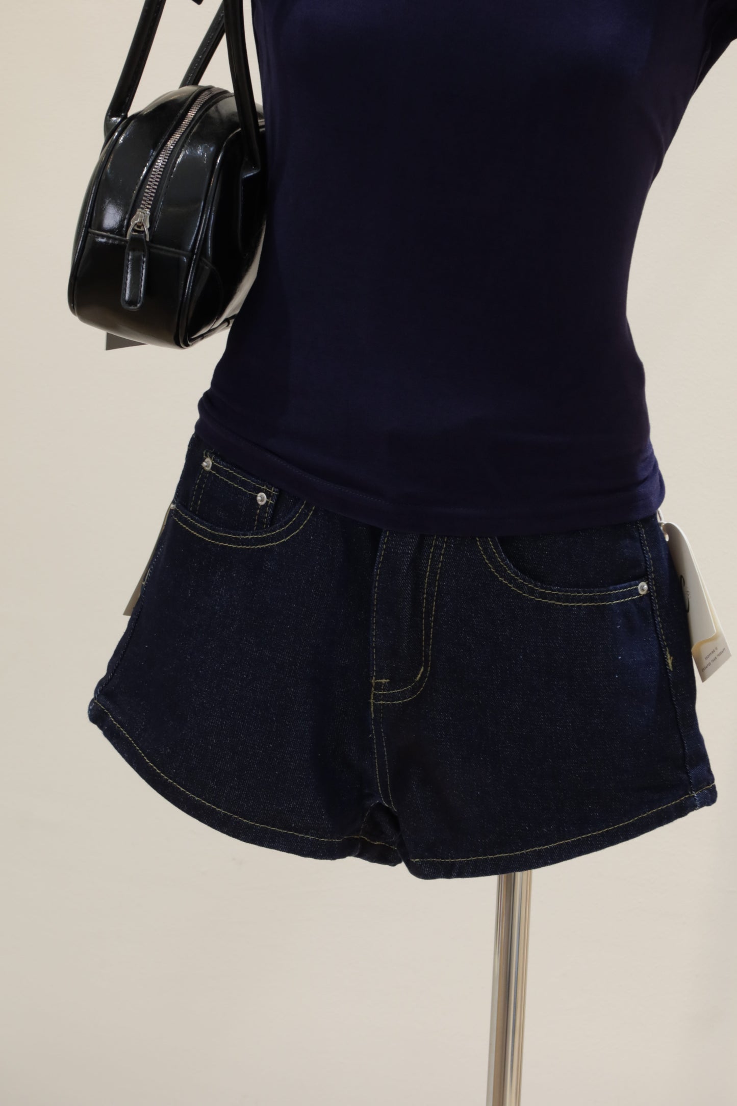 Dark toned denim shorts