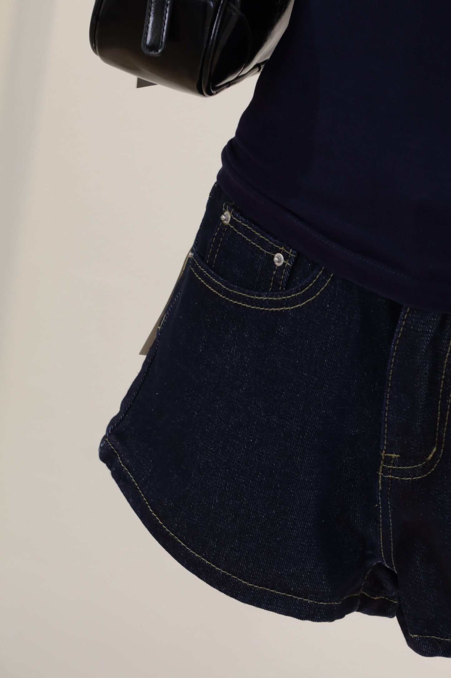 Dark toned denim shorts