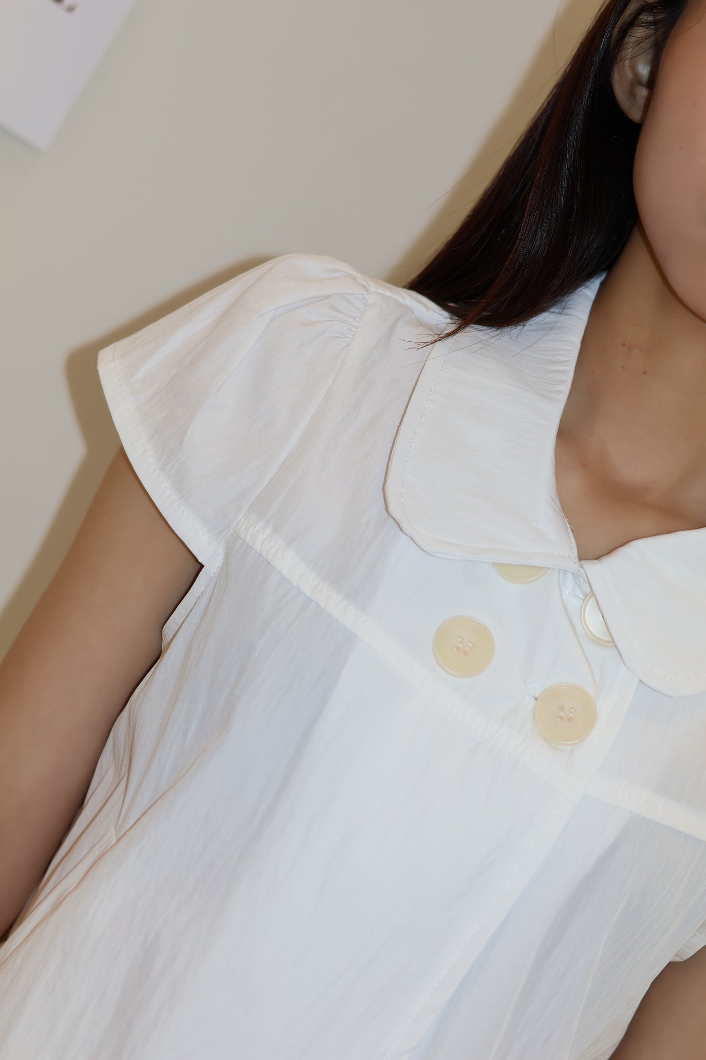 WHITE US SHORT SLEEVE COLLAR