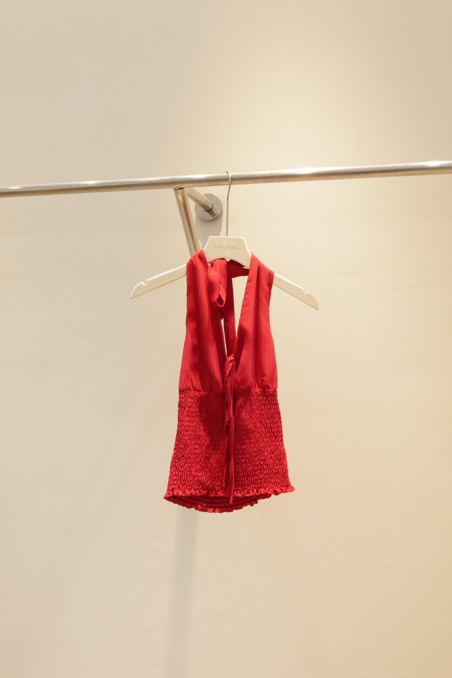 red slim fit halter