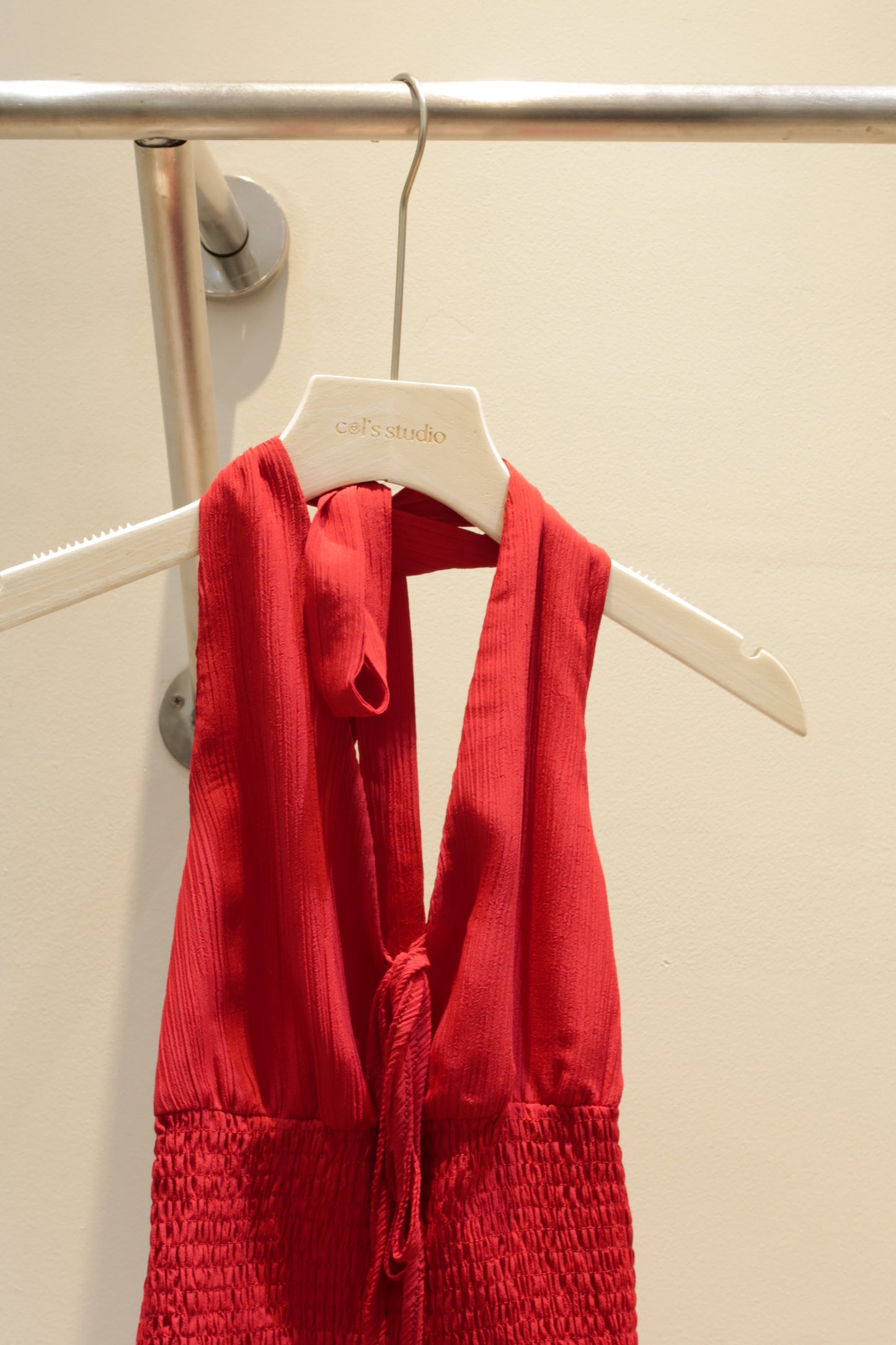 red slim fit halter
