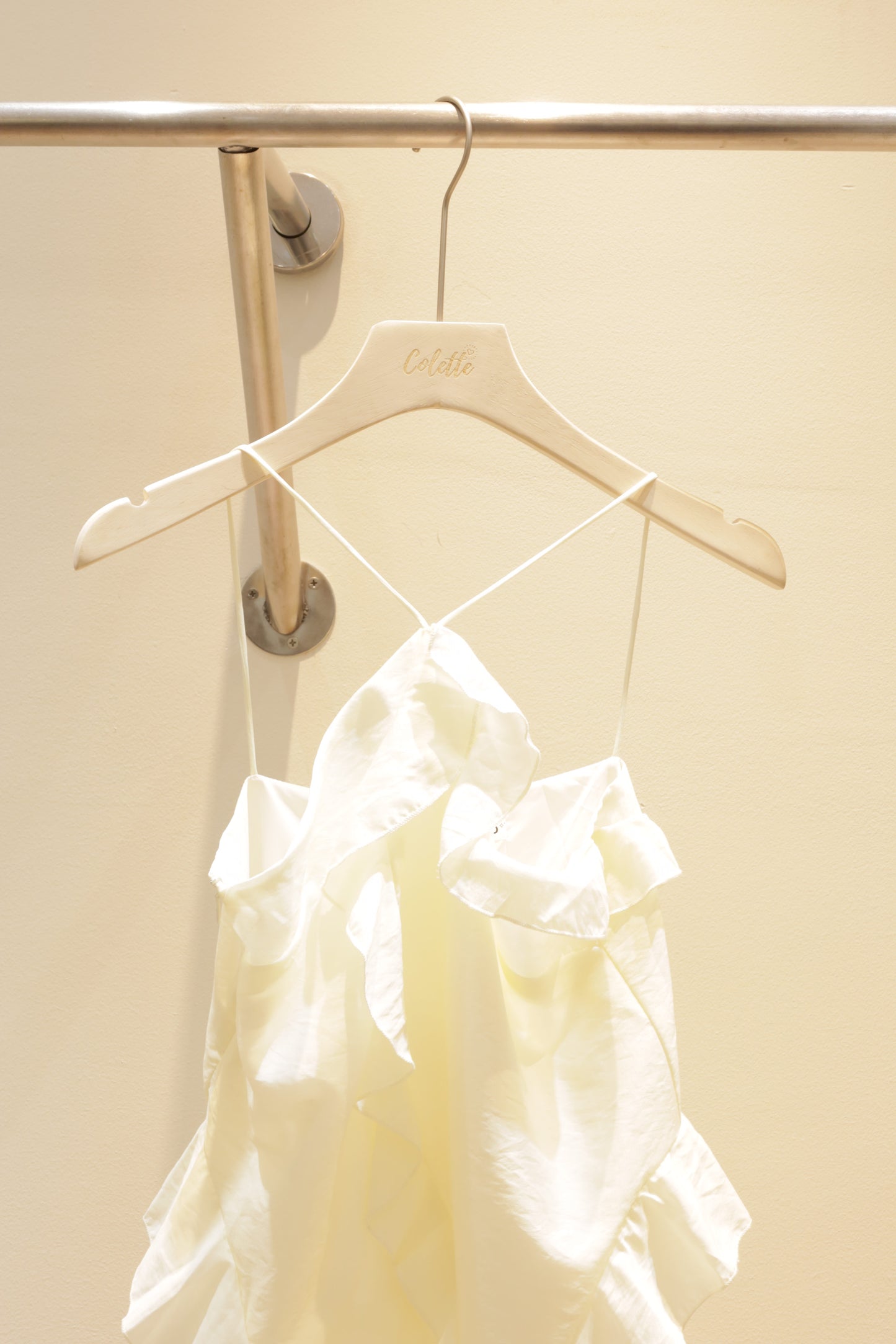 Cream flowy halter top