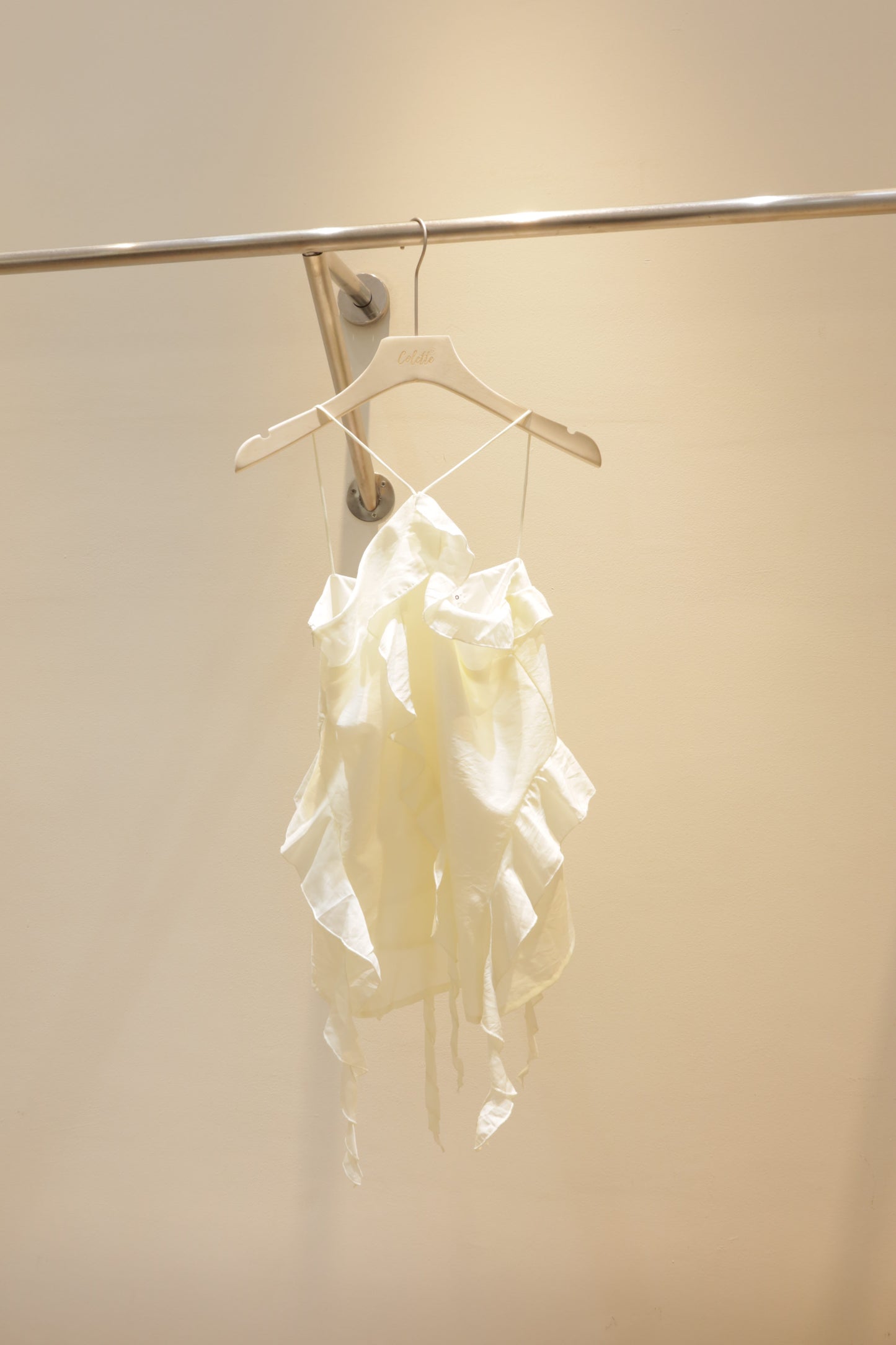 Cream flowy halter top