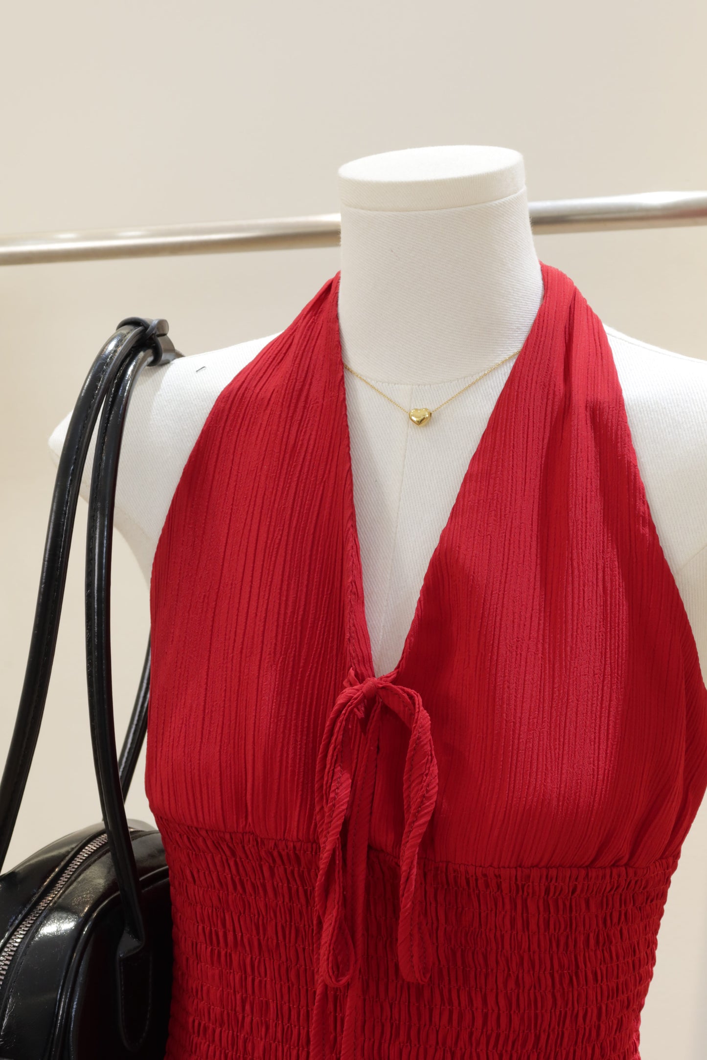 red slim fit halter