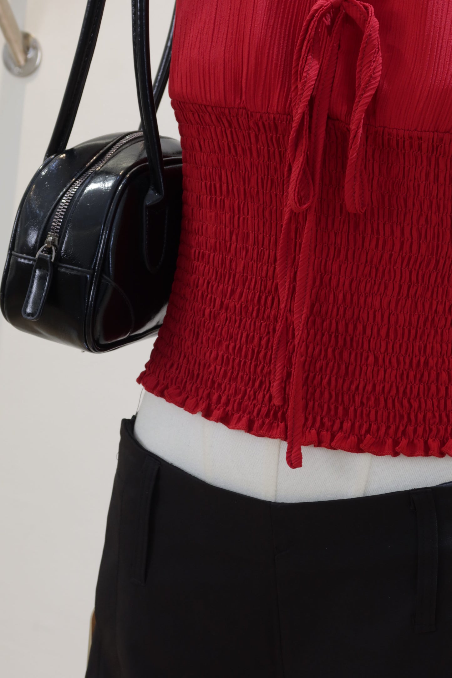 red slim fit halter