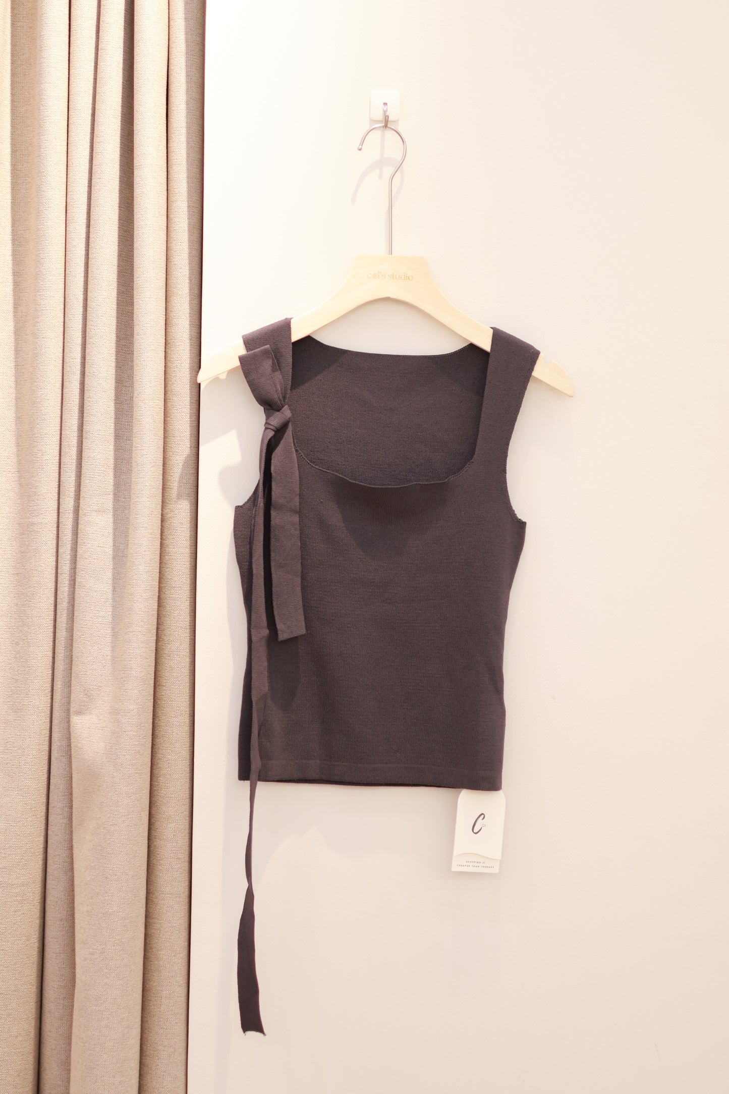 Knitted Square Neck Tank Top