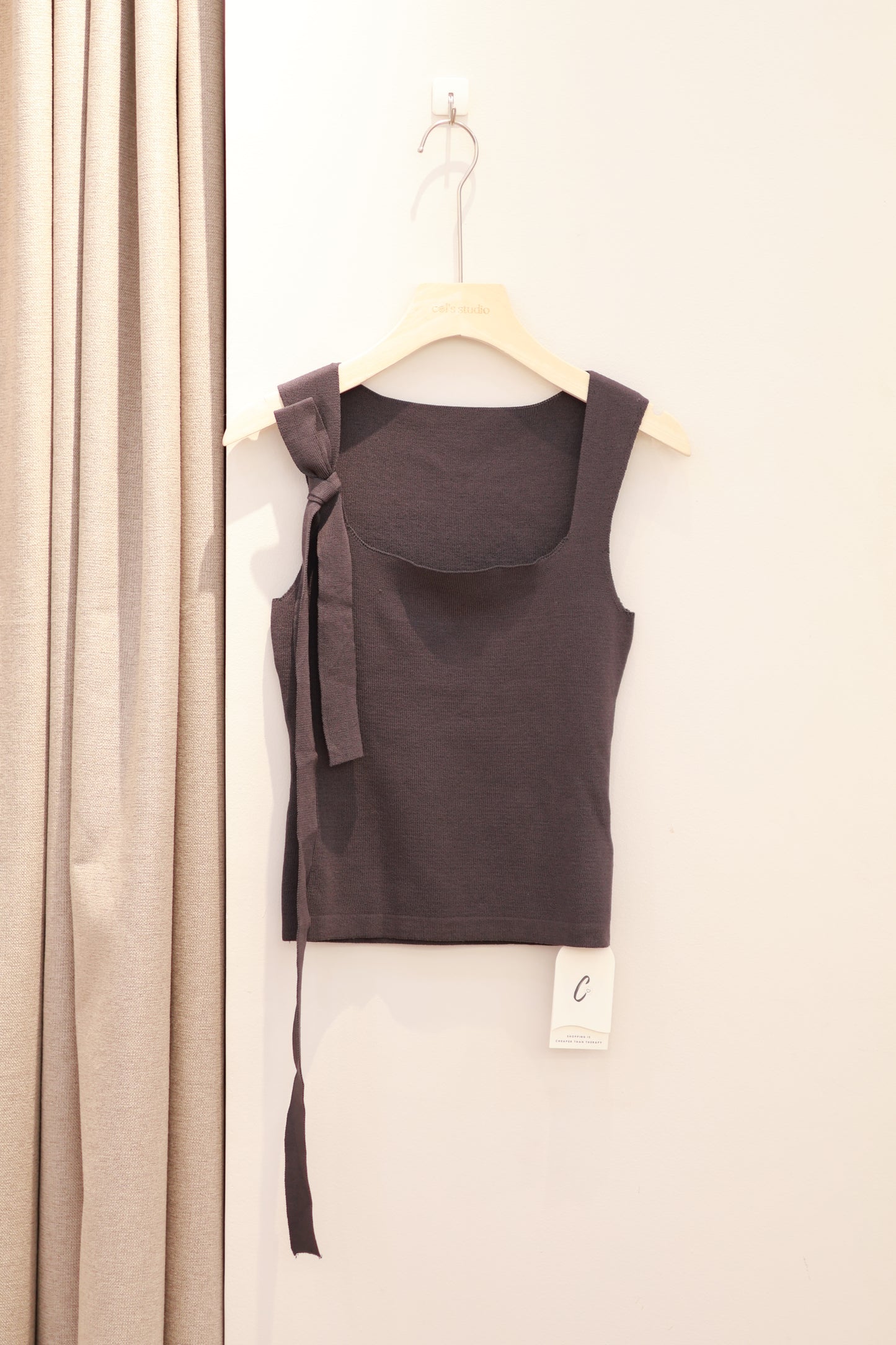 Knitted Square Neck Tank Top