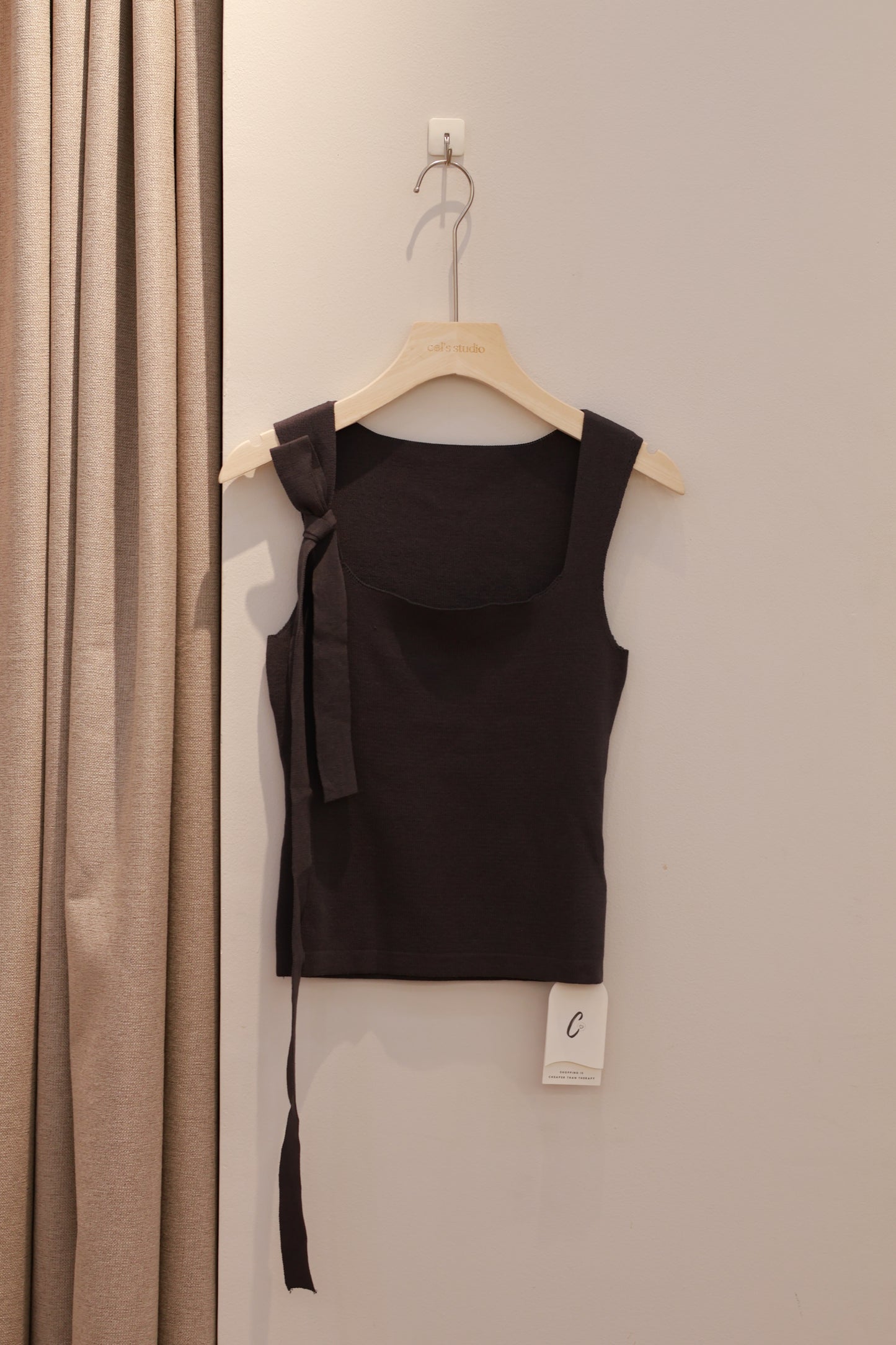 Knitted Square Neck Tank Top