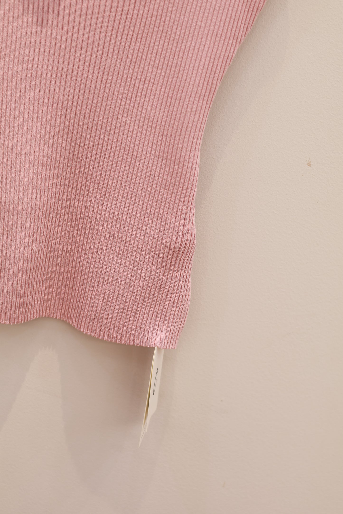 Pink floral knitted tank top