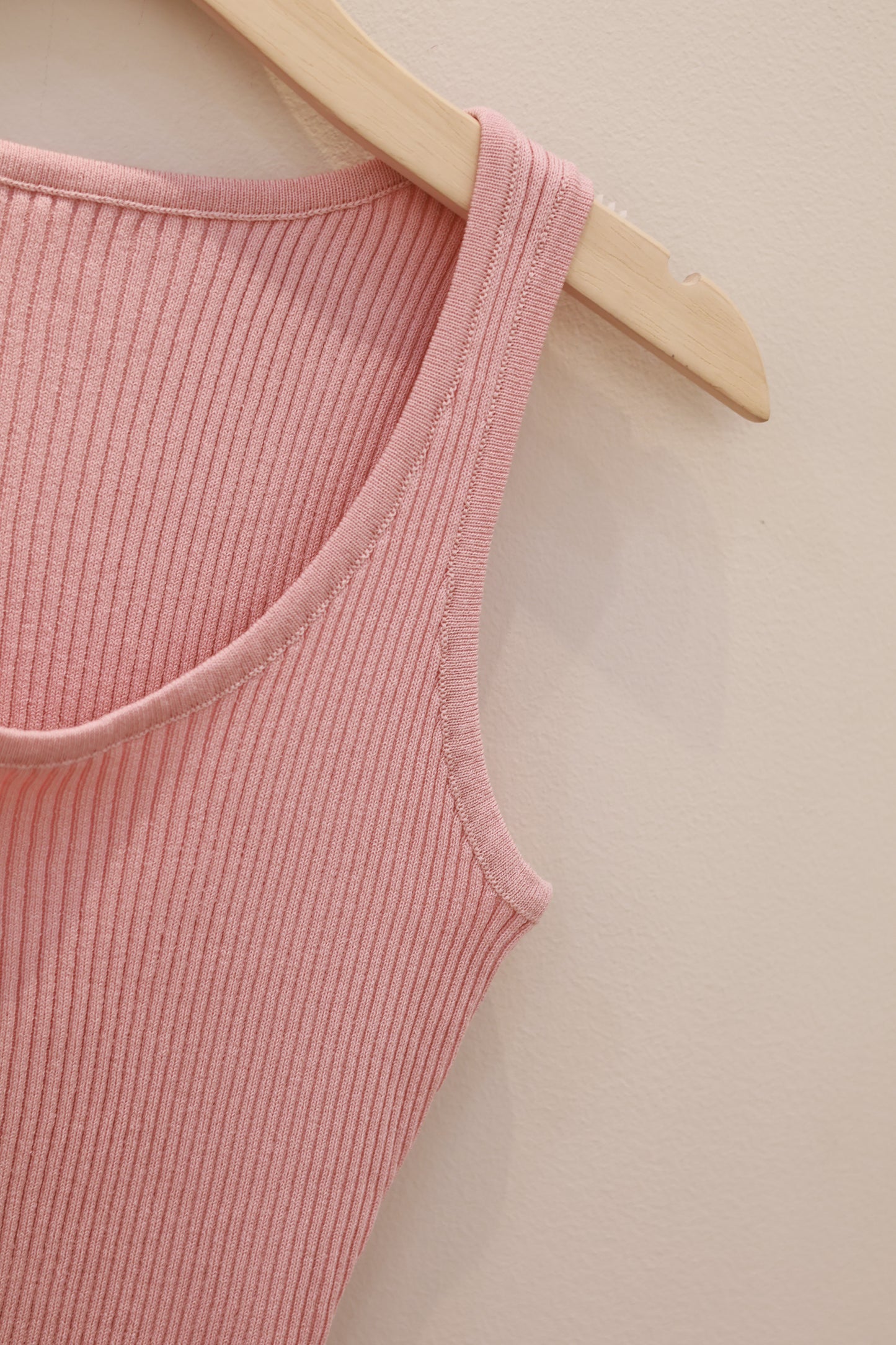 Pink floral knitted tank top